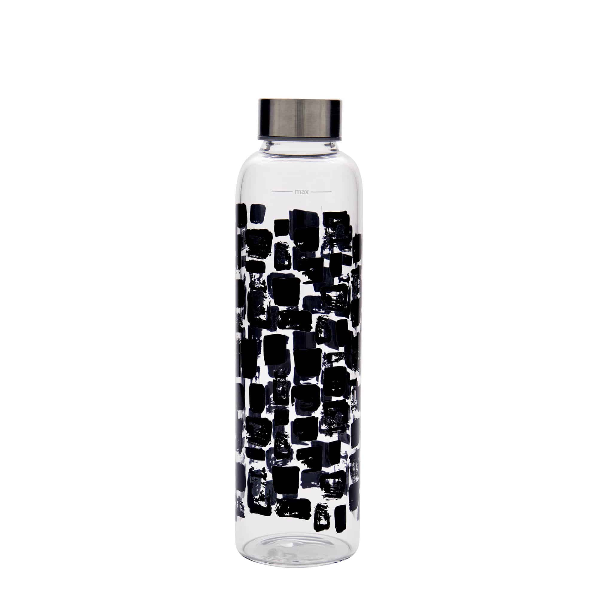 500 ml Trinkflasche „Perseus - Schwarze Rechtecke“, Mündung: Schraubverschluss