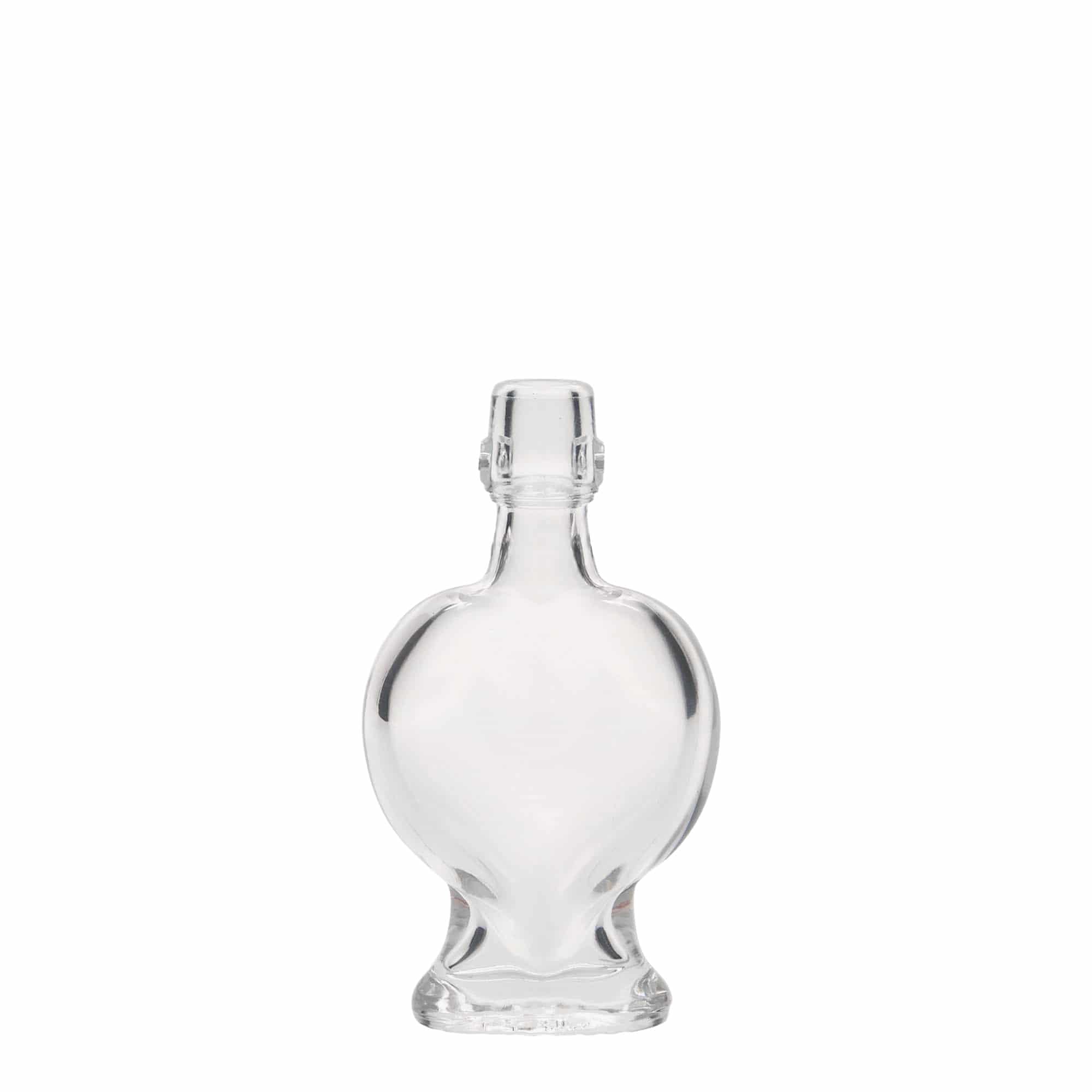40 ml Glasflasche „Herz“, Mündung: Bügelverschluss