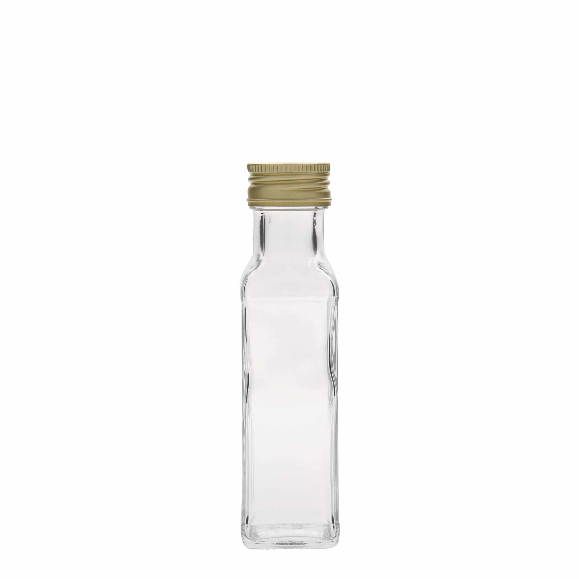 100 ml Glasflasche „Marasca“, quadratisch, Mündung: PP 31,5
