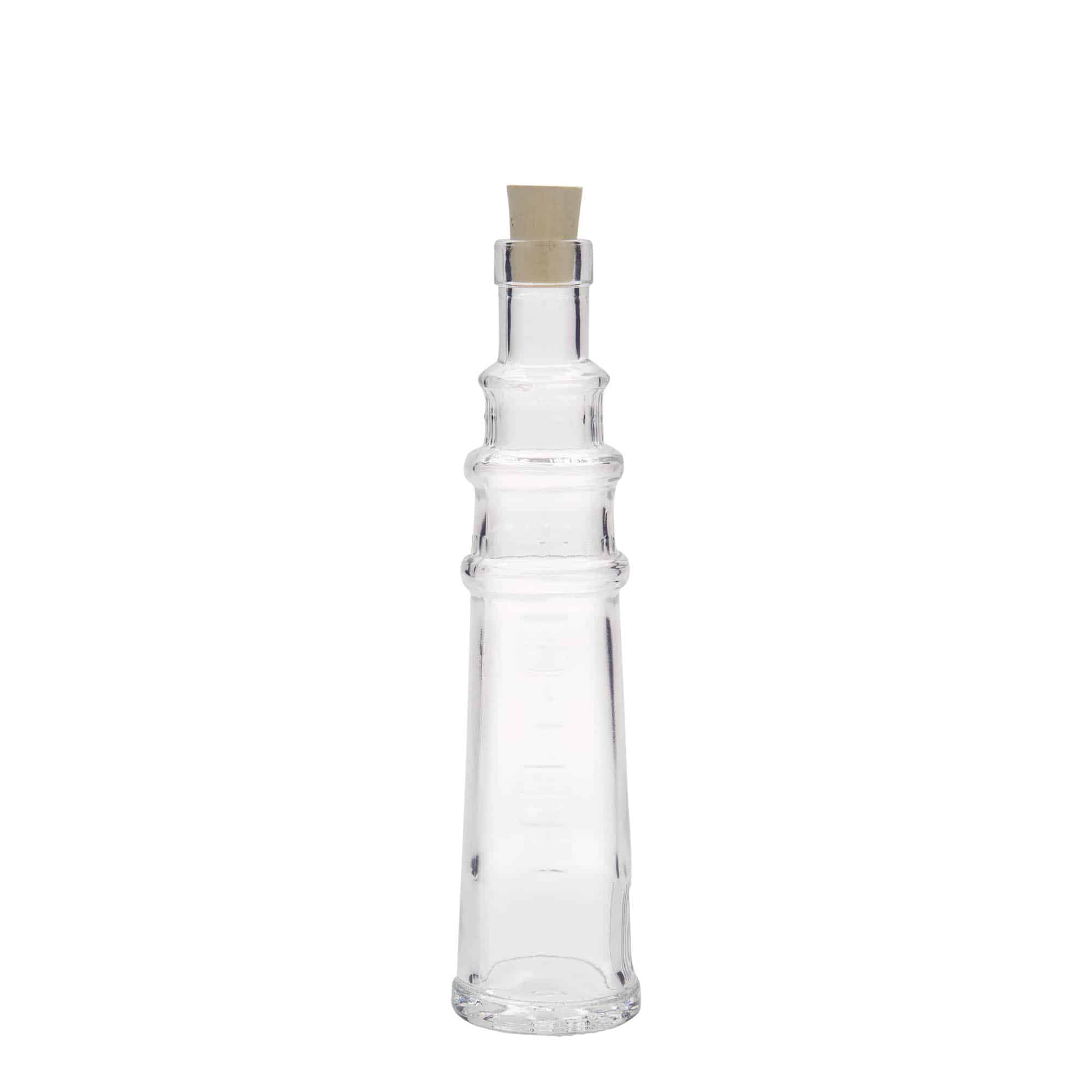 100 ml Glasflasche 'Leuchtturm', Mündung: Kork