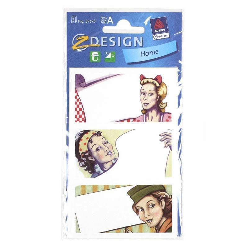 Zweckform Etiketten „Pop Art“, rechteckig, Papier, mehrfarbig