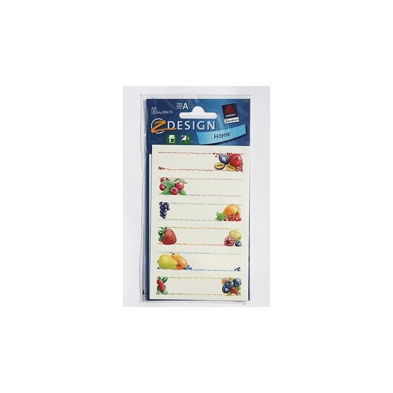 Zweckform Etiketten „Obst“, rechteckig, Papier, mehrfarbig