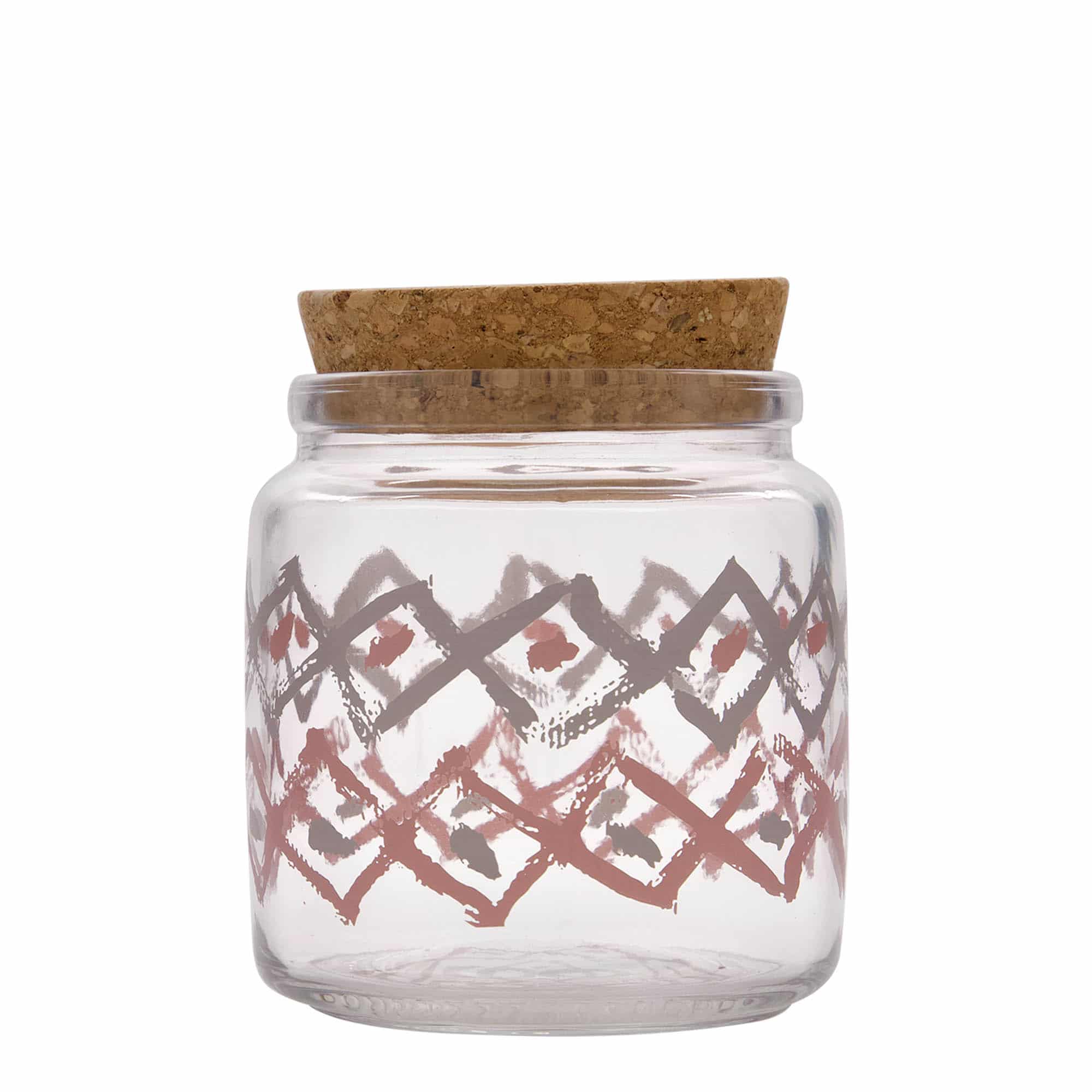 750 ml Korkenglas „Giara“, Motiv: Manolibera rosa, Mündung: Kork