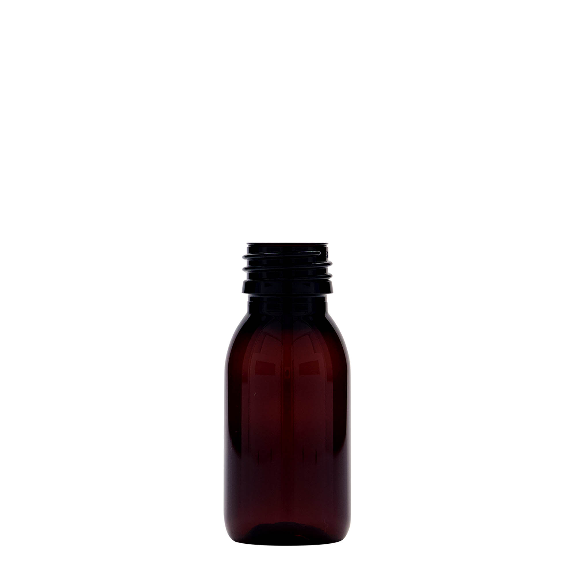 60 ml PET-Medizinflasche, braun, Kunststoff, Mündung: PP 28 60 ml PET-Medizinflasche, braun, Kunststoff, Mündung: PP 28