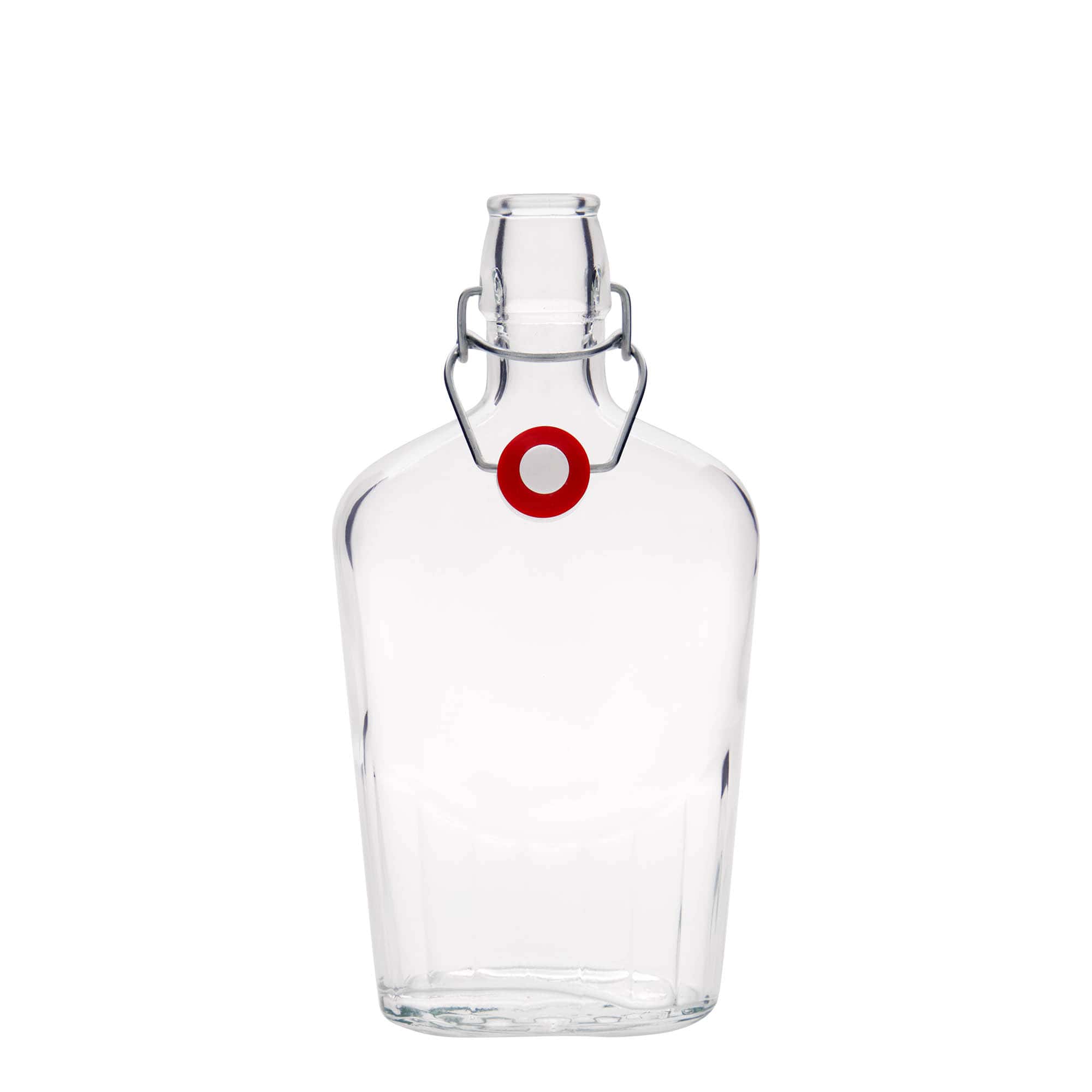 500 ml Glasflasche „Fiaschetta“, oval, Mündung: Bügelverschluss