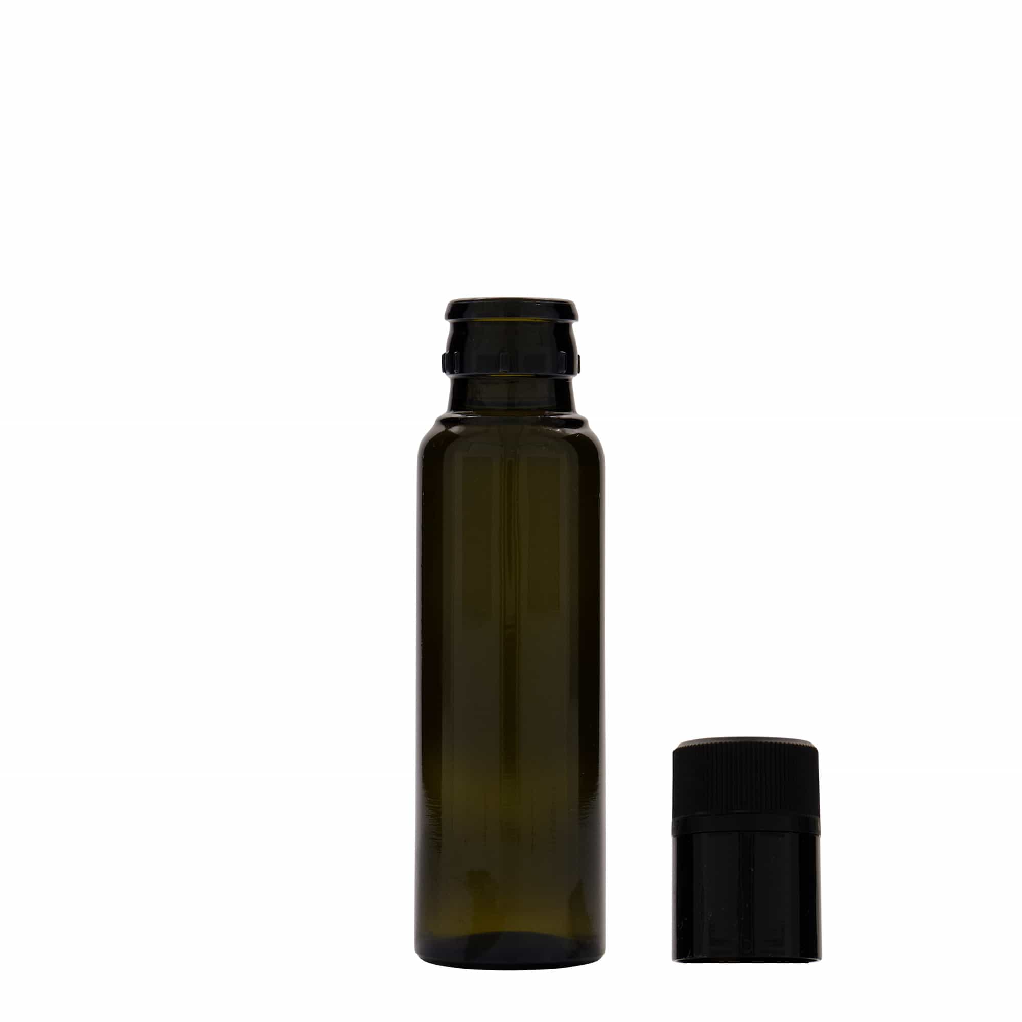100 ml Essig-/Ölflasche „Willy New“, Glas, antikgrün, Mündung: DOP