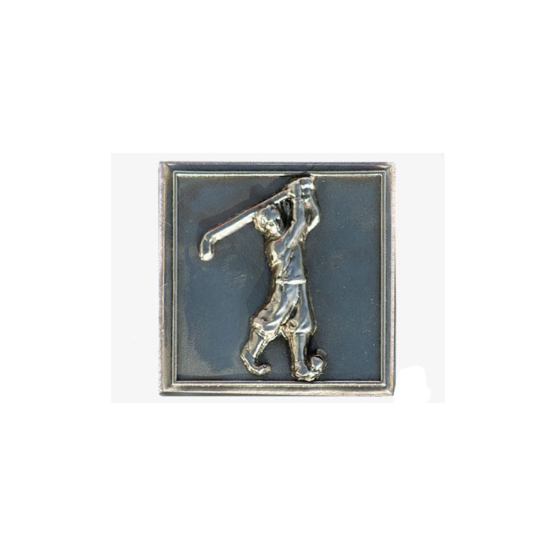 Zinnetikett 'Golfer', quadratisch, Metall, silber Zinnetikett 'Golfer', quadratisch, Metall, silber