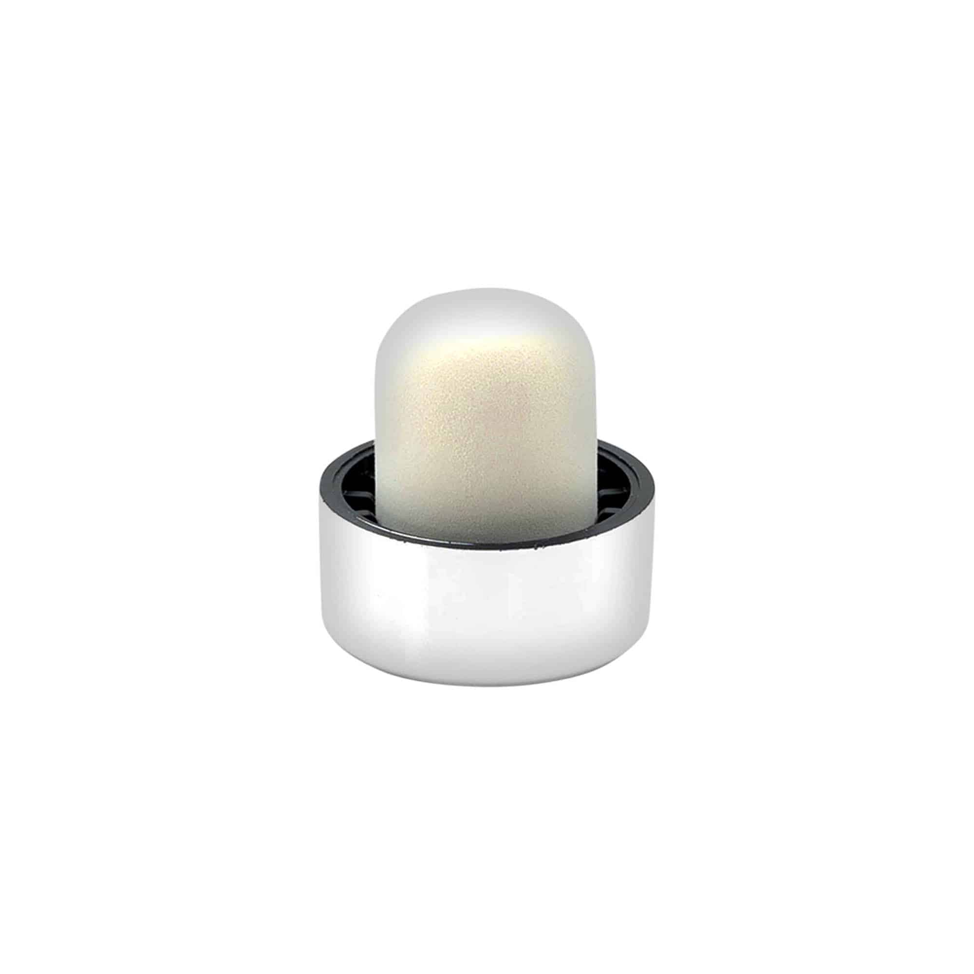 Griffkorken 19 mm, Kunststoff, silber, für Mündung: Kork