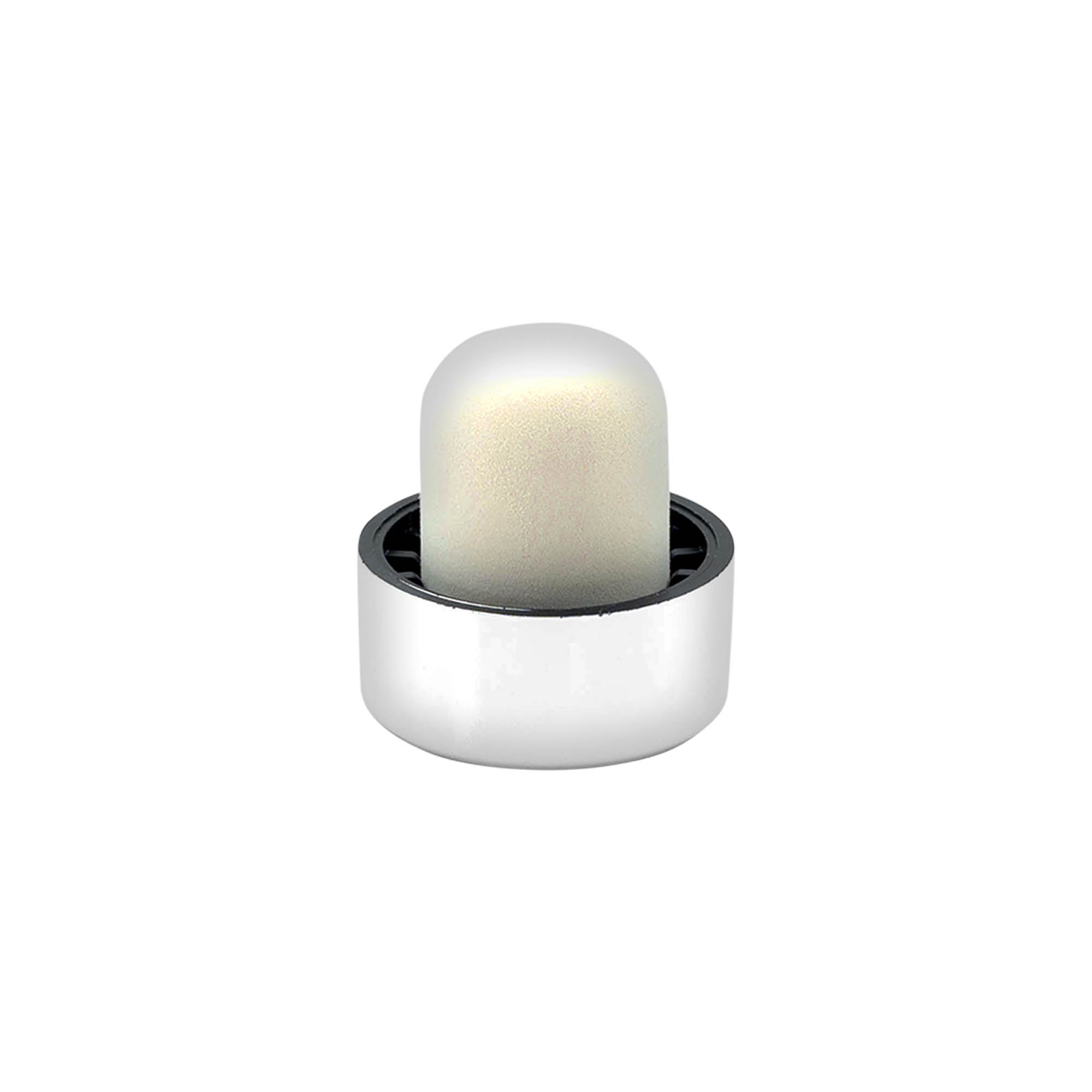 Griffkorken 19 mm, Kunststoff, silber, für Mündung: Kork