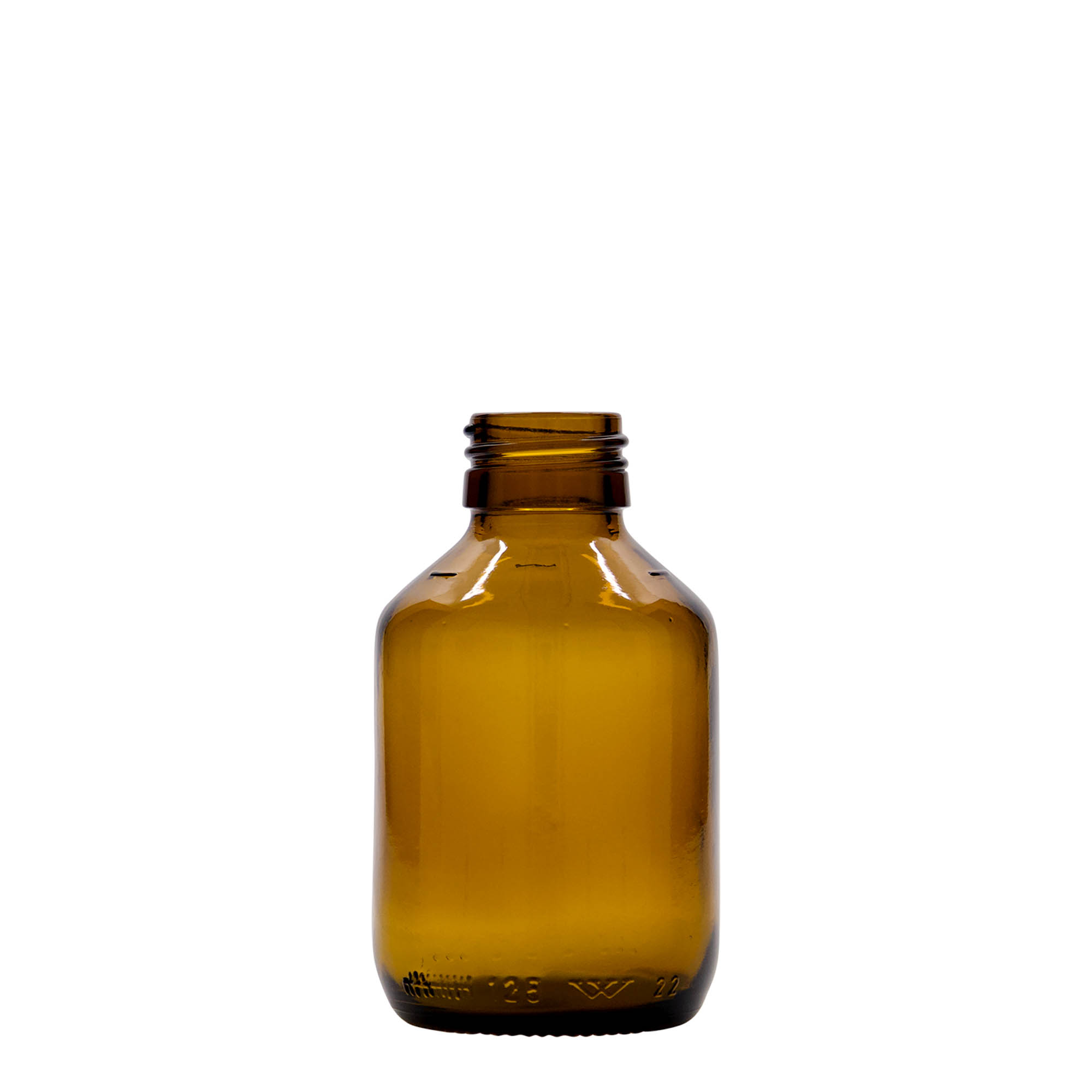 125 ml Medizinflasche, braun, Glas, Mündung: PP 28 125 ml Medizinflasche, braun, Glas, Mündung: PP 28
