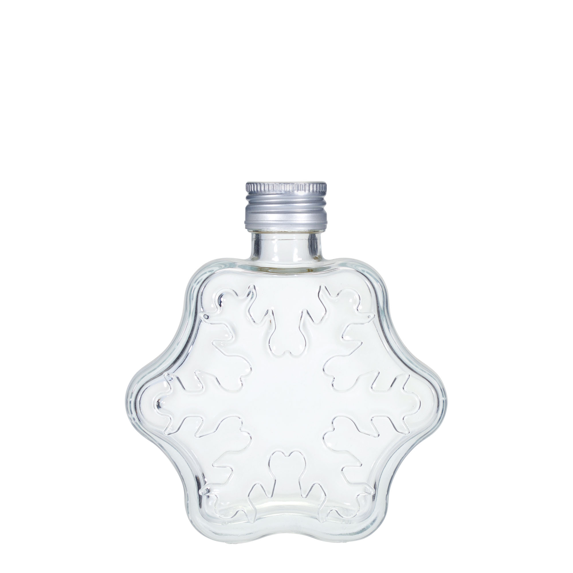 200 ml Glasflasche 'Schneeflocke', Mündung: PP 28 200 ml Glasflasche 'Schneeflocke', Mündung: PP 28