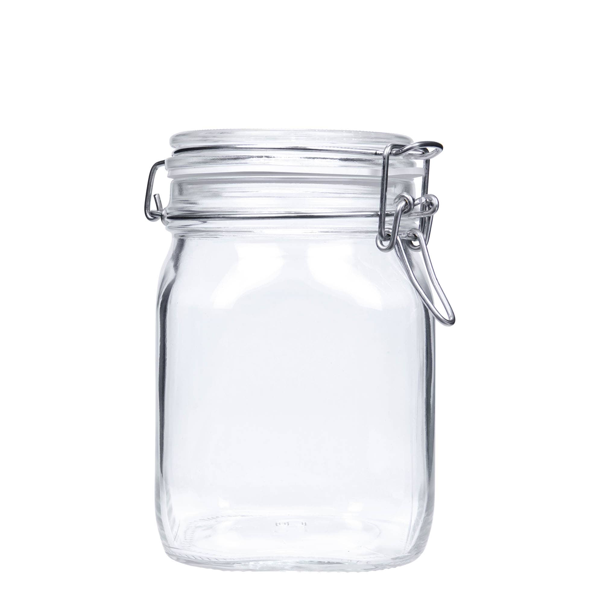 1.000 ml Drahtbügelglas „Fido“, quadratisch, Mündung: Drahtbügelverschluss