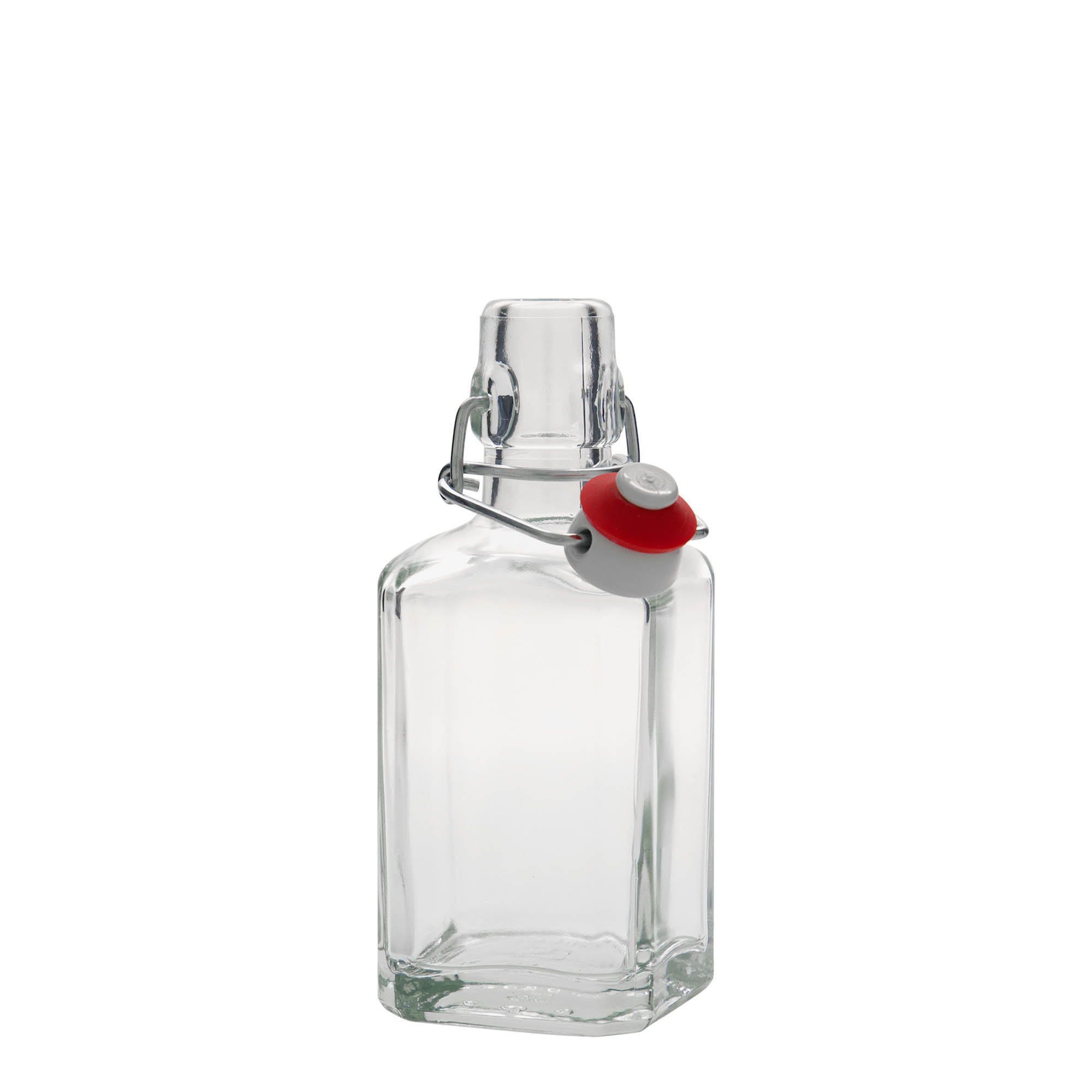 250 ml Glasflasche 'Rialto', quadratisch, Mündung: Bügelverschluss