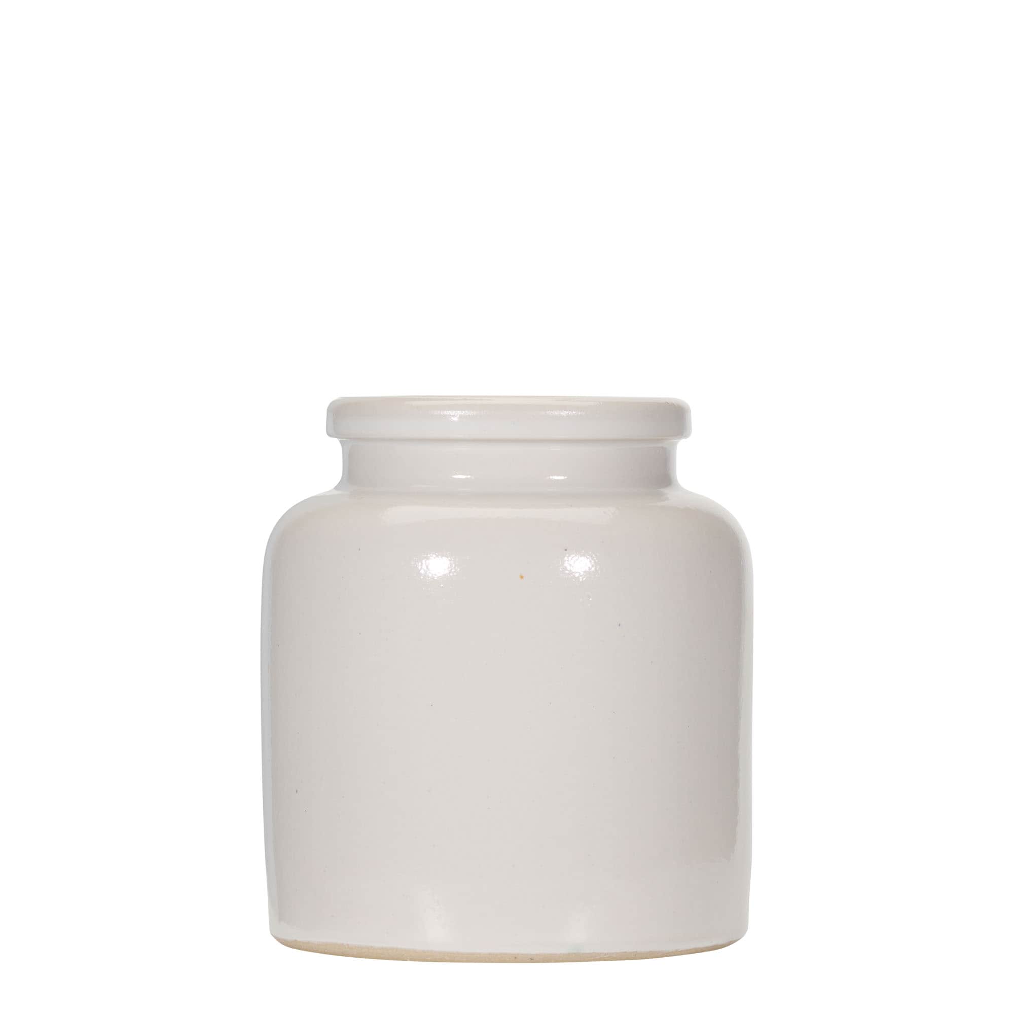 270 ml Steinzeugtopf, Keramik, weiß, Mündung: Stülpdeckel 270 ml Steinzeugtopf, Keramik, weiß, Mündung: Stülpdeckel
