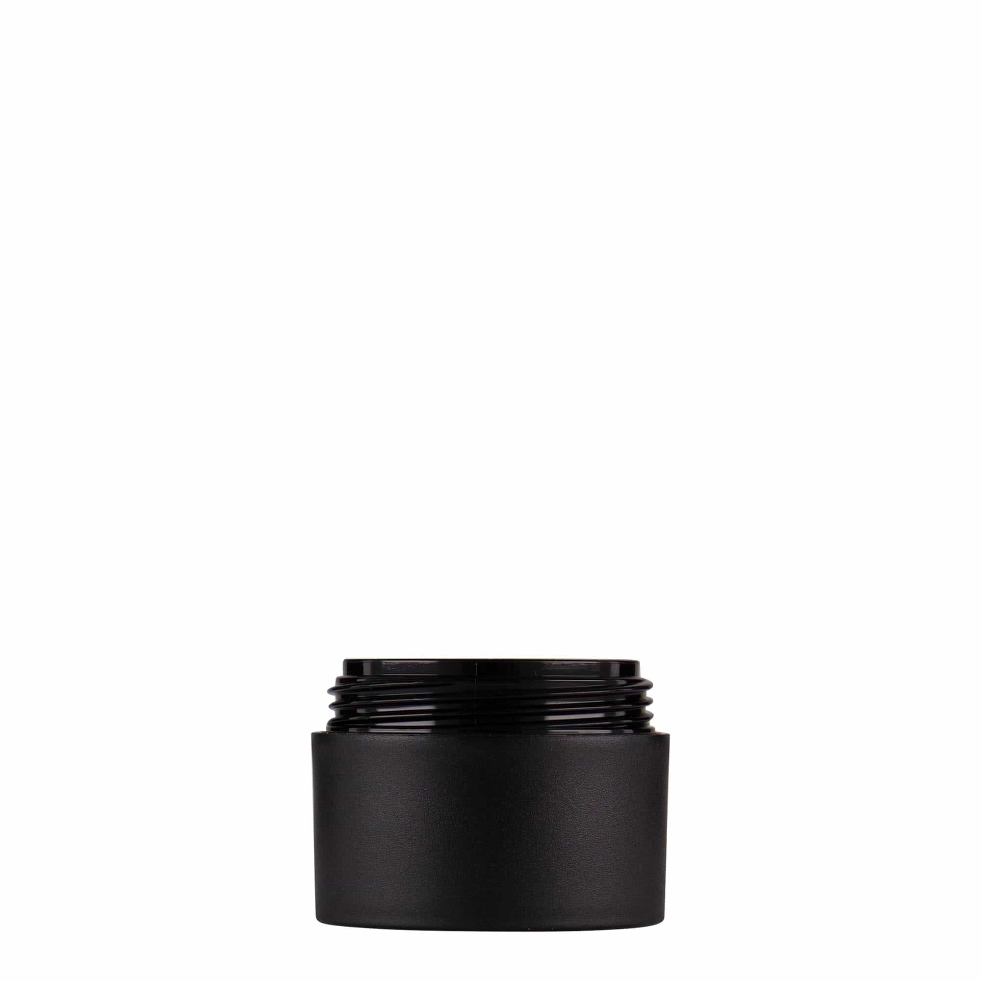 15 ml Kunststoffdose „Antonella“, PP, schwarz, Mündung: Schraubverschluss