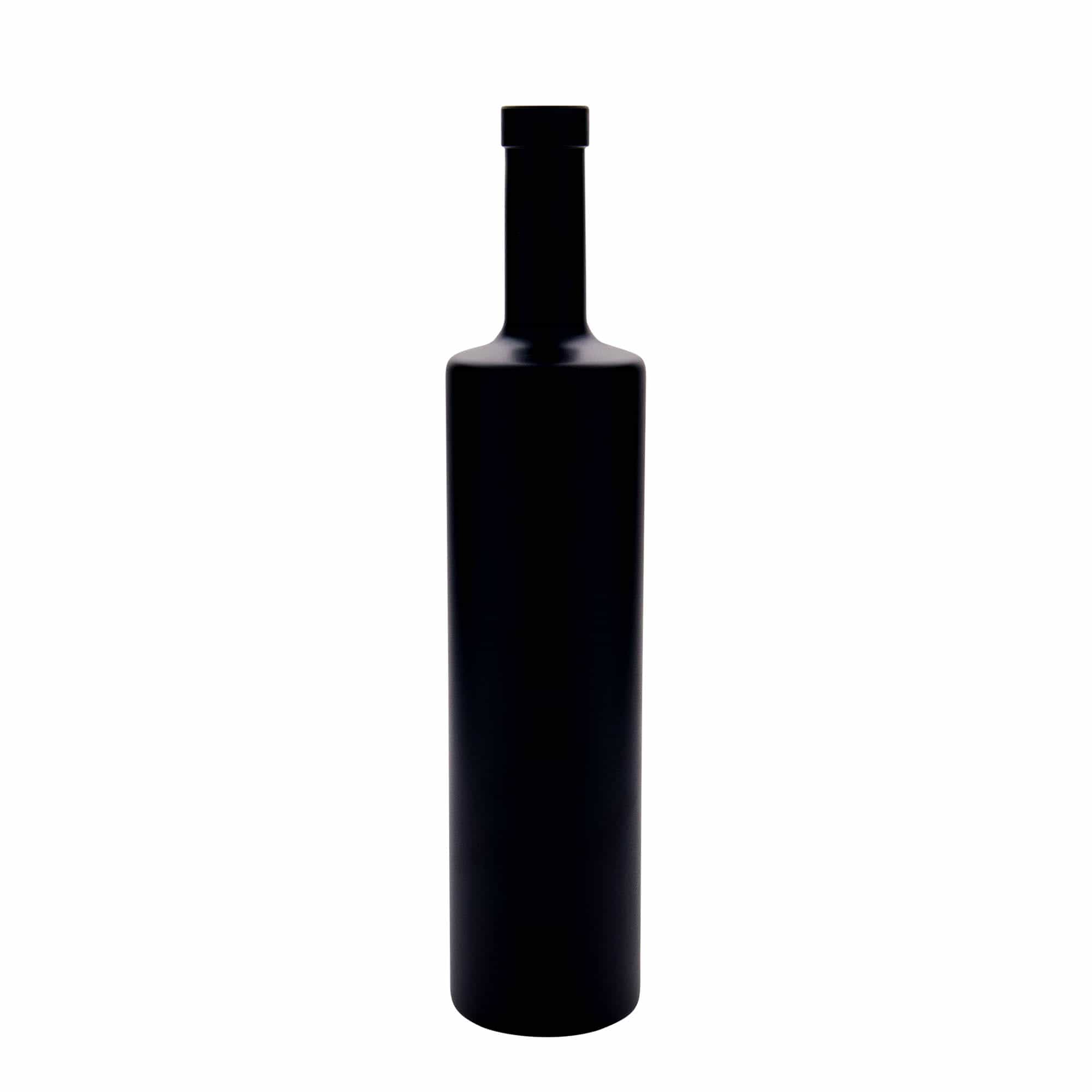 700 ml Glasflasche „Centurio“, schwarz, Mündung: Kork
