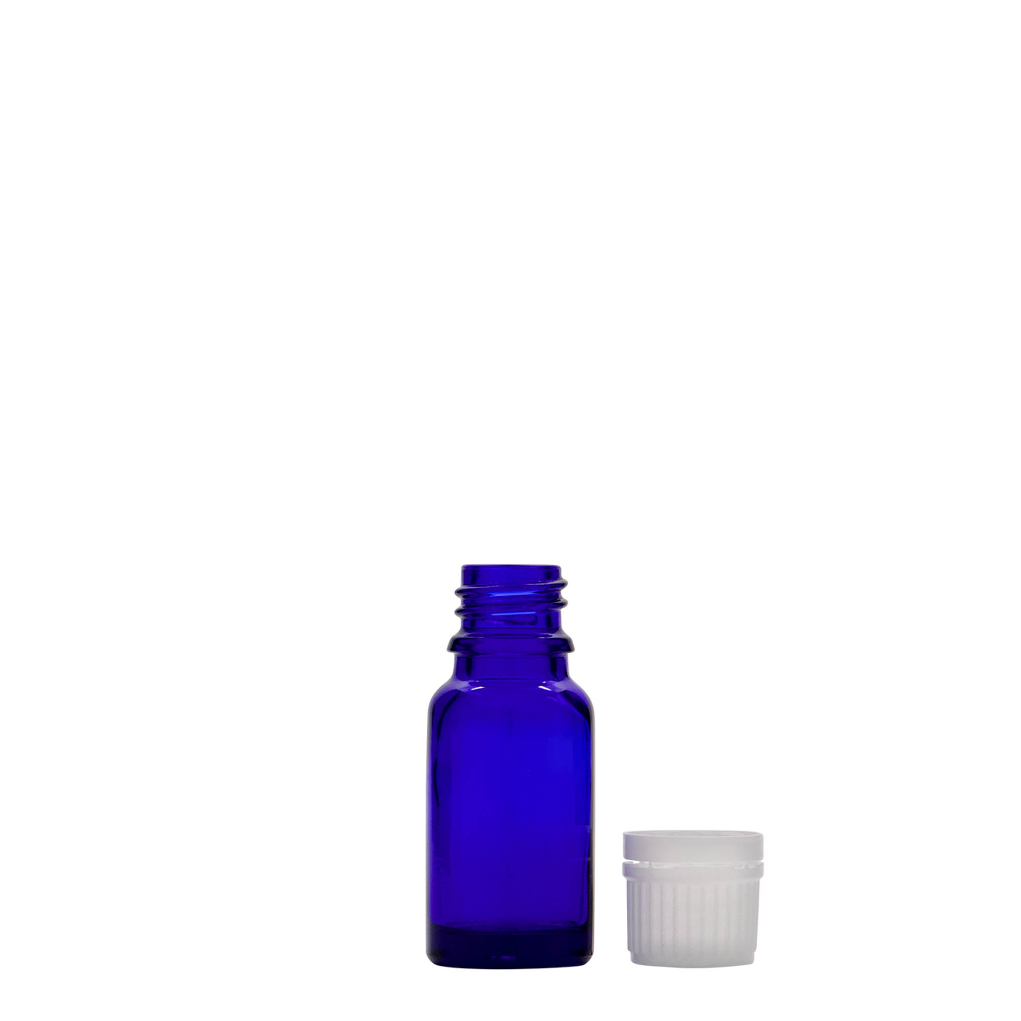 10 ml Medizinflasche, Glas, royalblau, Mündung: DIN 18