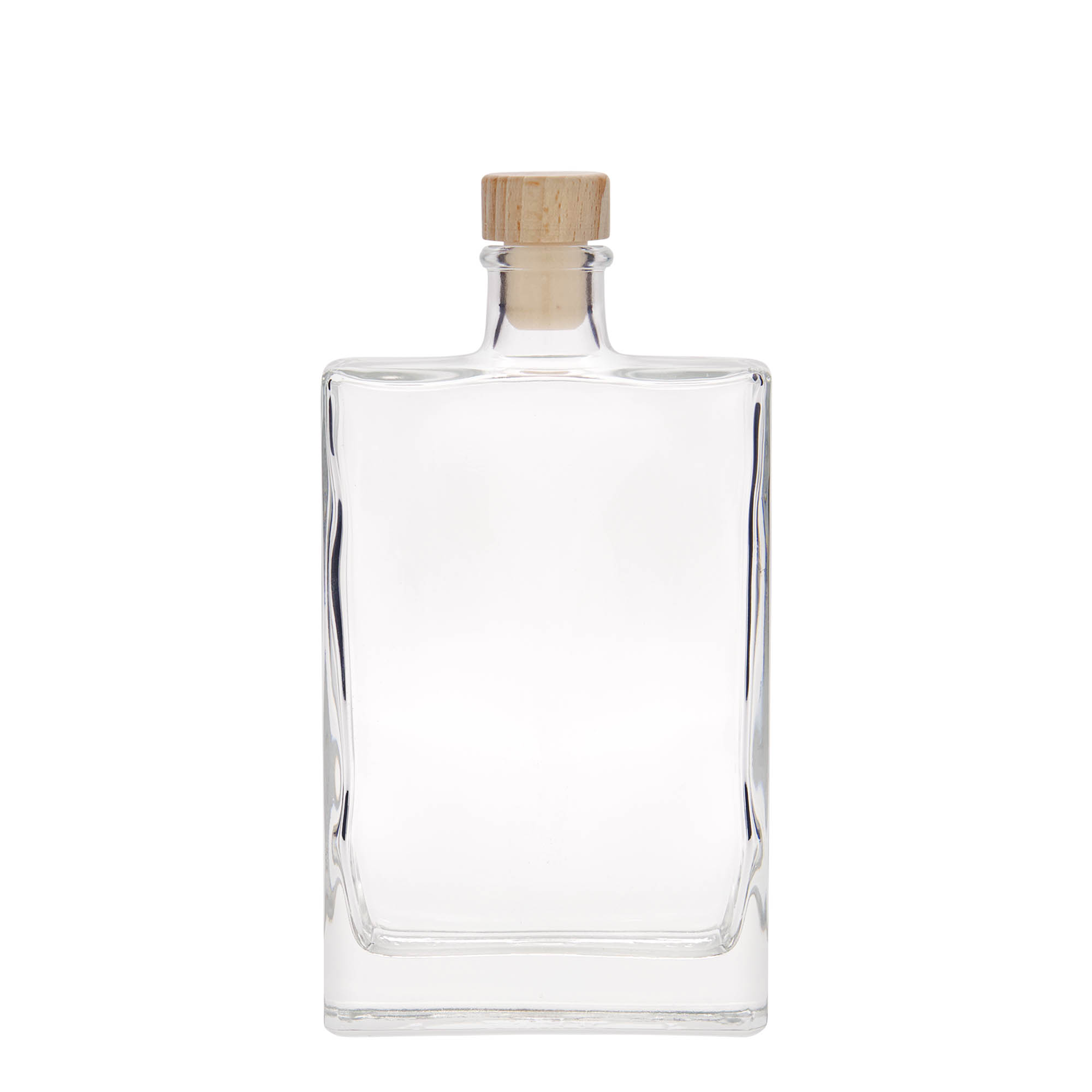 350 ml Glasflasche „Julia“, rechteckig, Mündung: Kork