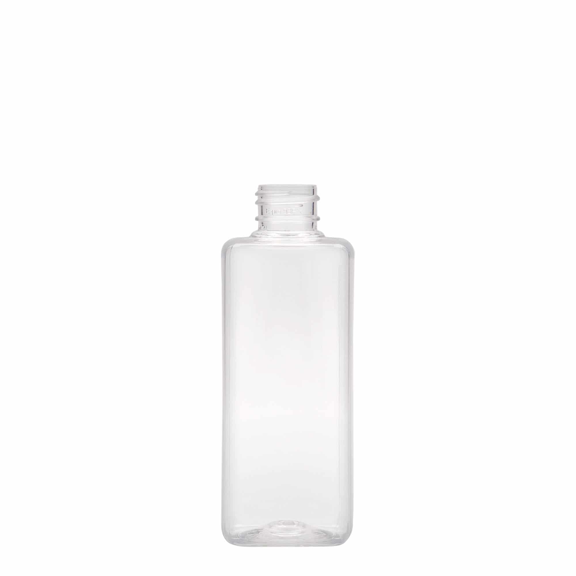 200 ml PET-Flasche 'Karl', quadratisch, Kunststoff, Mündung: 24/410