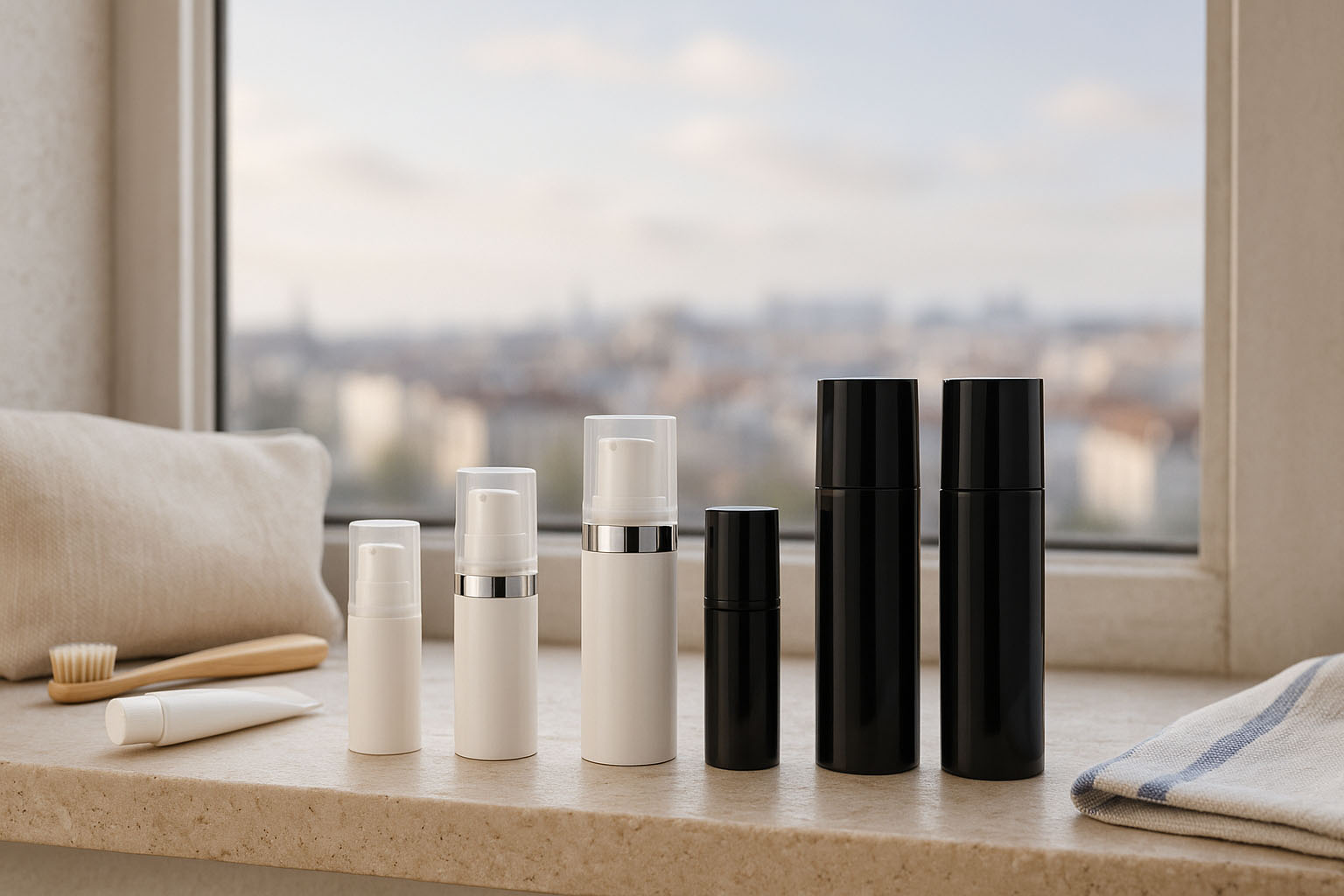 Airless Dispenser Pumpkopf 'Nano', PP-Kunststoff, weiß