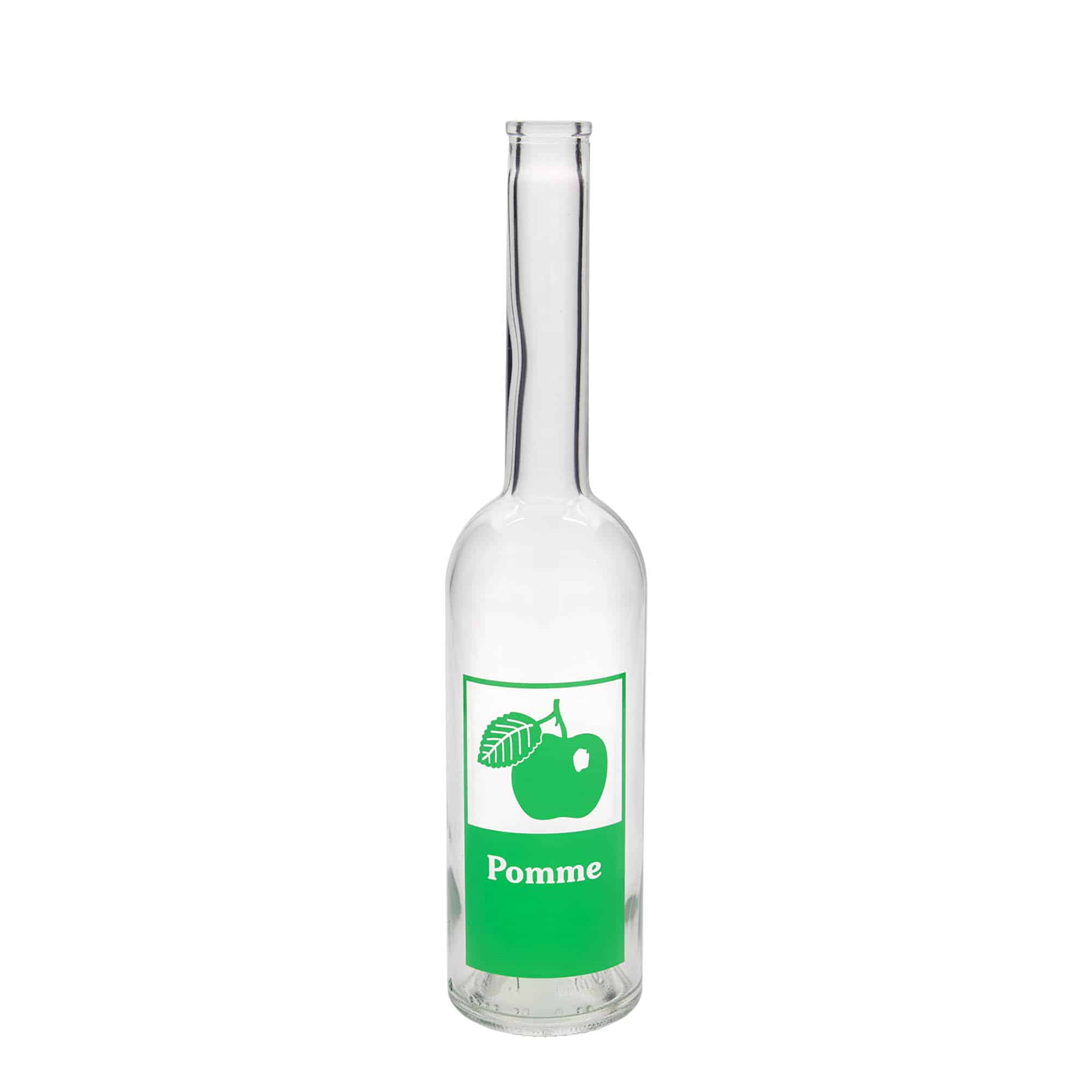 500 ml Glasflasche 'Opera', Motiv: Pomme, Mündung: Kork 500 ml Glasflasche 'Opera', Motiv: Pomme, Mündung: Kork
