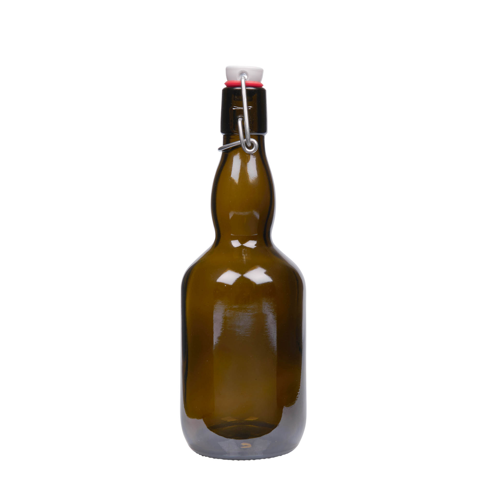 500 ml Bierflasche Kropfhals, Glas, antikgrün, Mündung: Bügelverschluss 500 ml Bierflasche Kropfhals, Glas, antikgrün, Mündung: Bügelverschluss