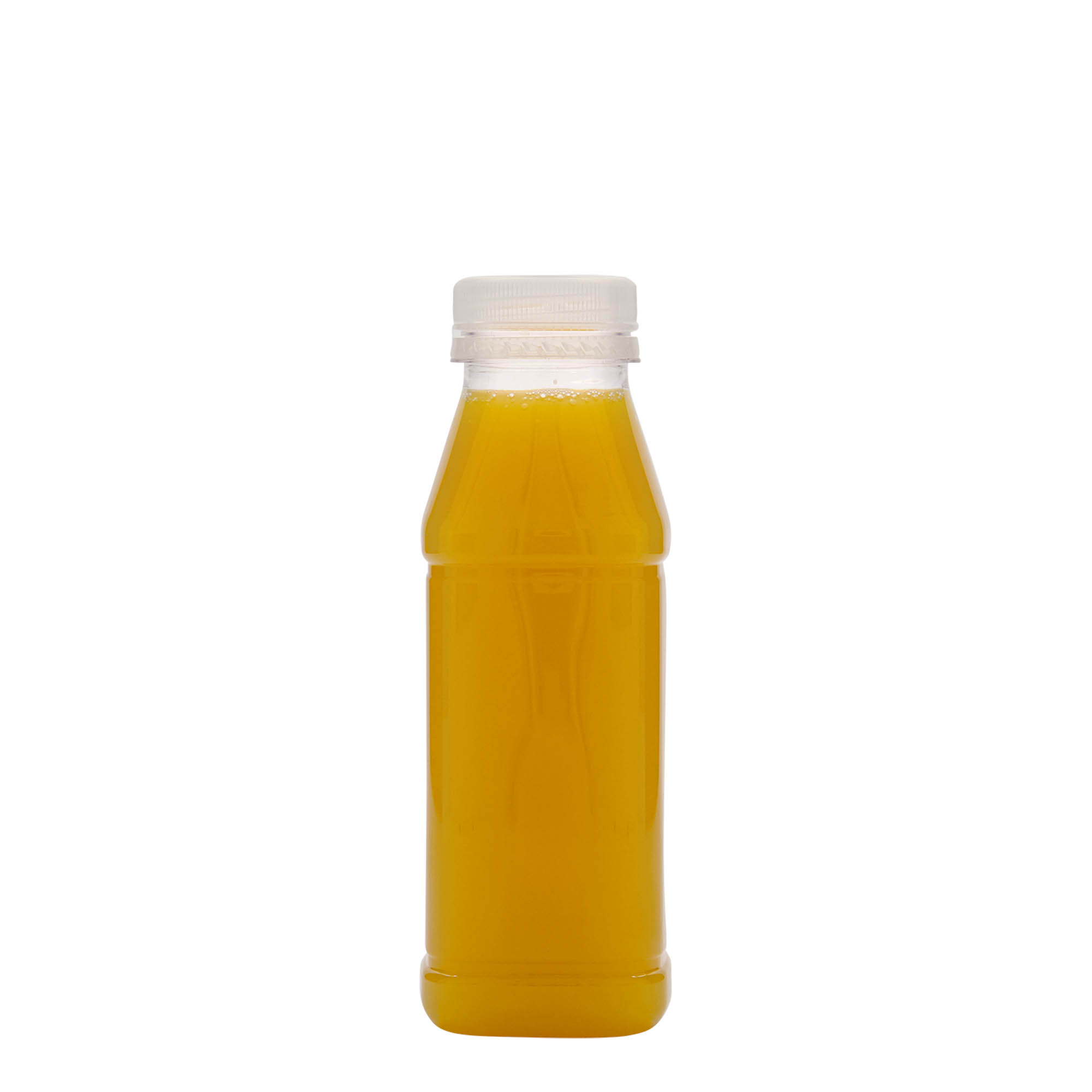 330 ml PET-Flasche 'Milk and Juice Carré', quadratisch, Kunststoff, Mündung: 38 mm 330 ml PET-Flasche 'Milk and Juice Carré', quadratisch, Kunststoff, Mündung: 38 mm