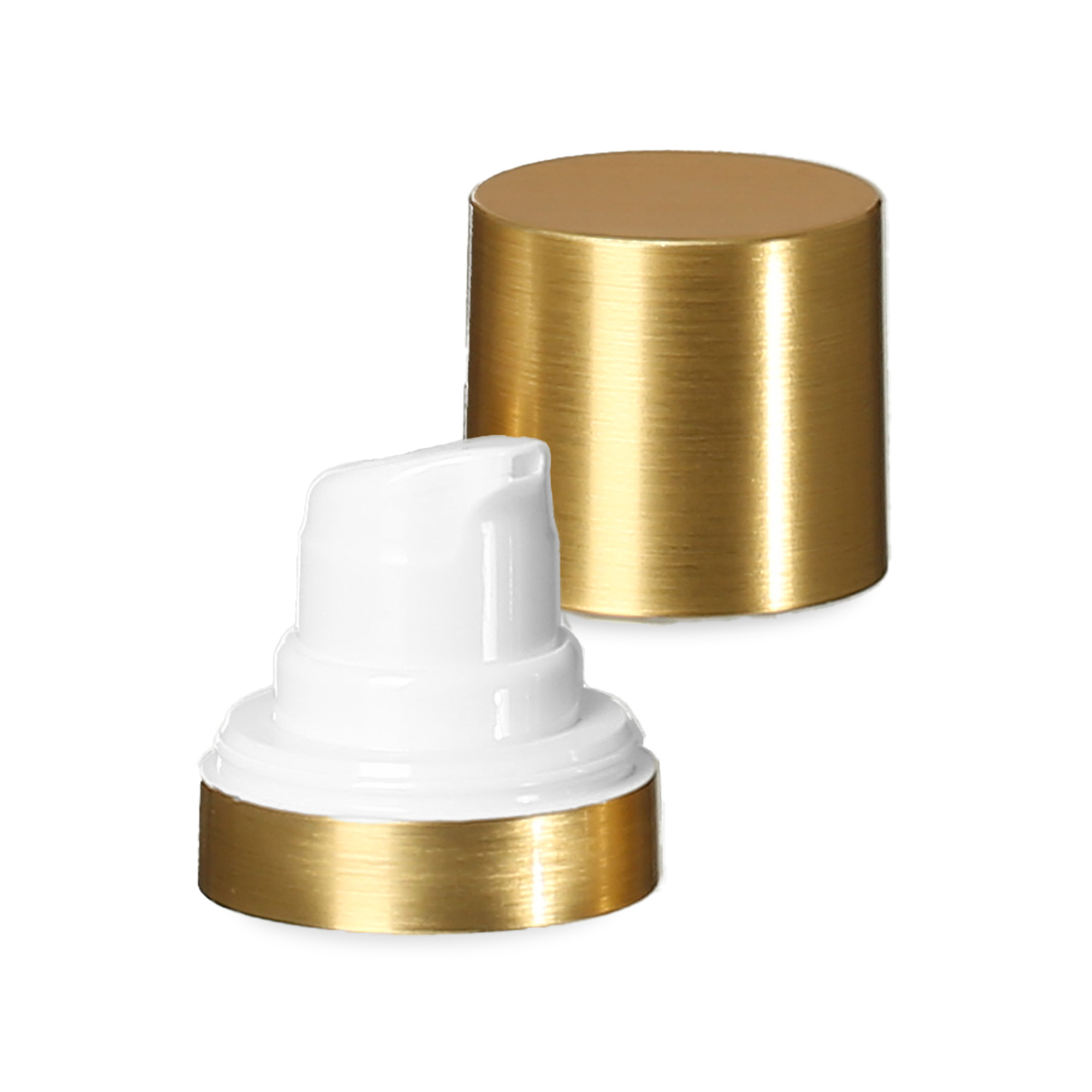 Airless Kopf Micro Goldrand + weiß, glänzende Steckkappe Airless Kopf Micro Goldrand + weiß, glänzende Steckkappe