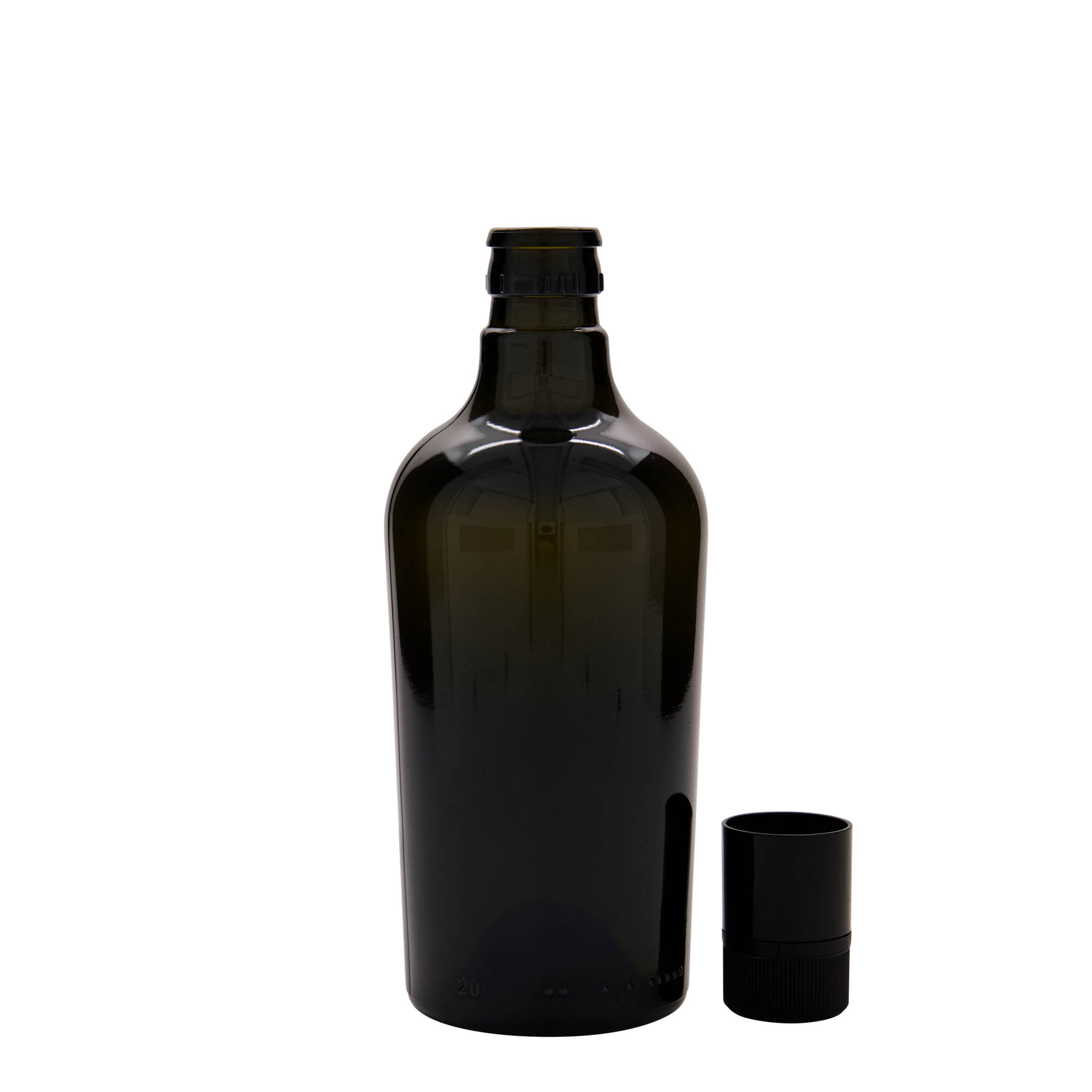 500 ml Essig-/Ölflasche „Oleum“, Glas, antikgrün, Mündung: DOP