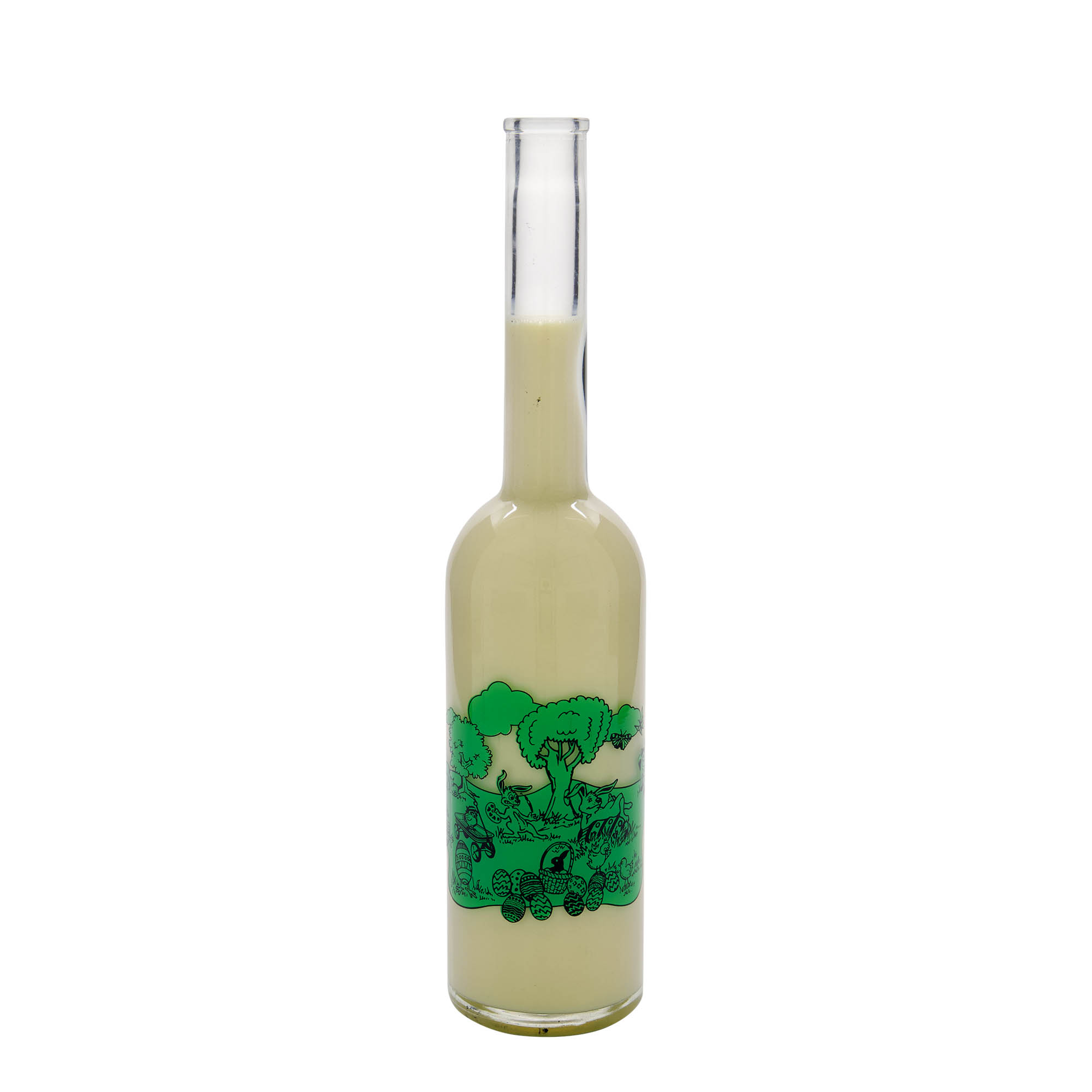 500 ml Glasflasche 'Opera', Motiv: Frohe Ostern, Mündung: Kork 500 ml Glasflasche 'Opera', Motiv: Frohe Ostern, Mündung: Kork