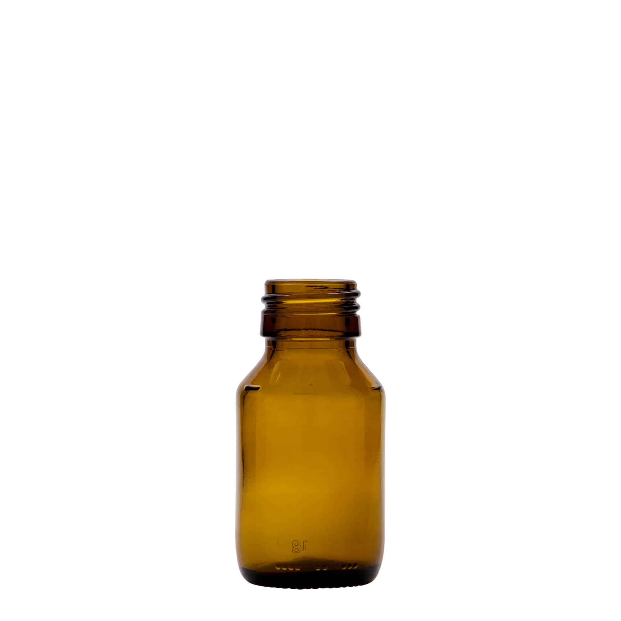 50 ml Medizinflasche, braun, Glas, Mündung: PP 28 50 ml Medizinflasche, braun, Glas, Mündung: PP 28