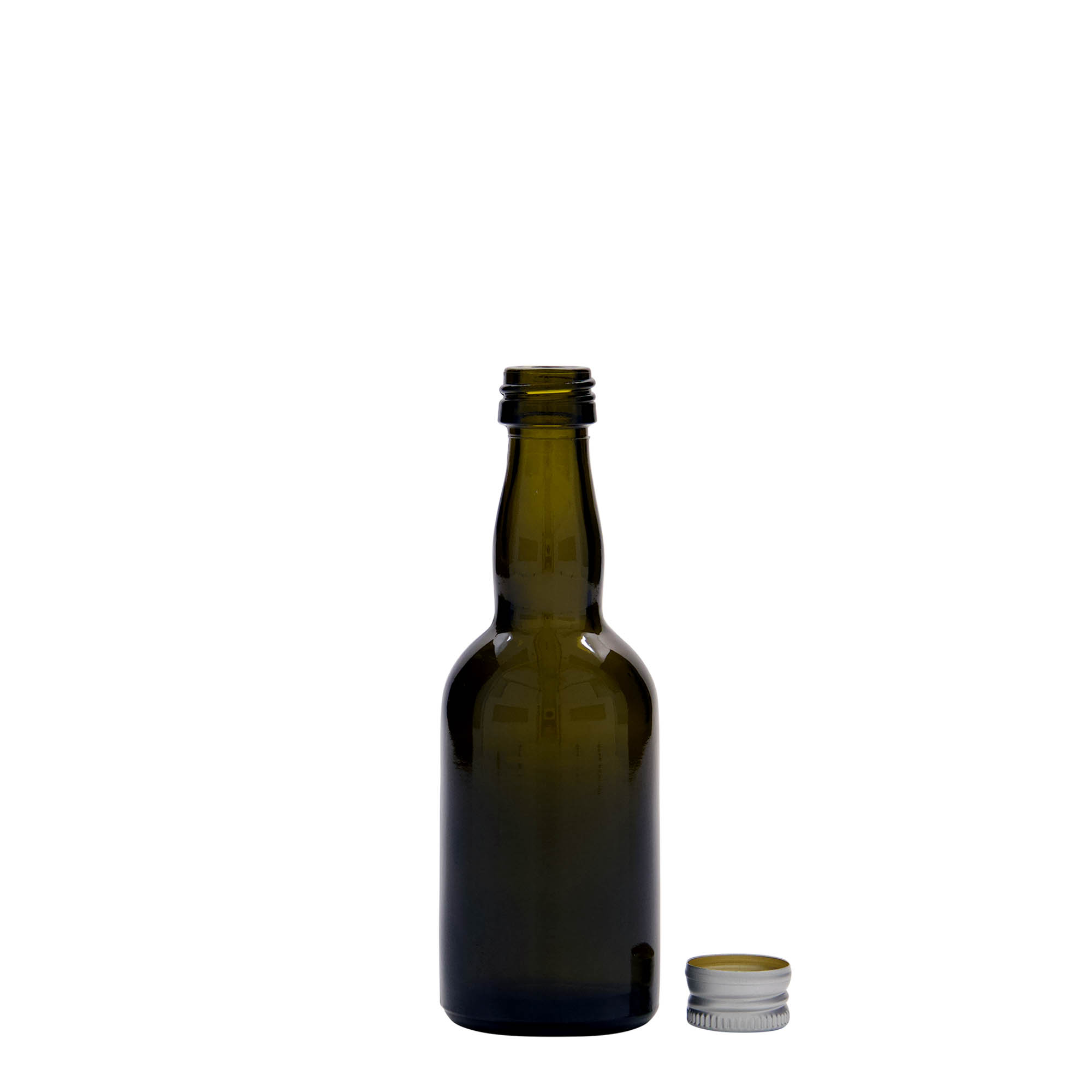 50 ml Glasflasche 'Proba', antikgrün, Mündung: PP 18 50 ml Glasflasche 'Proba', antikgrün, Mündung: PP 18