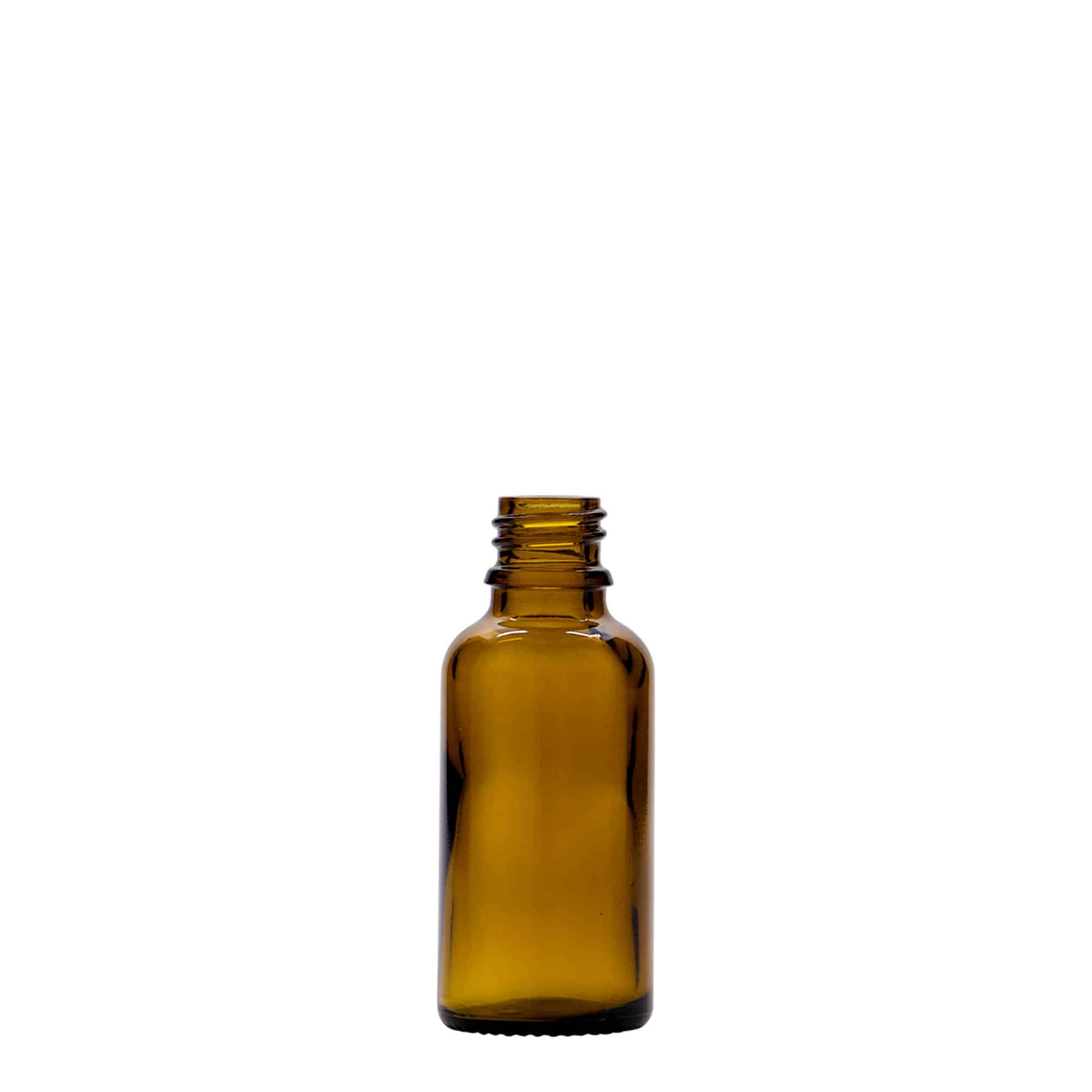 30 ml Medizinflasche, Glas, braun, Mündung: DIN 18 30 ml Medizinflasche, Glas, braun, Mündung: DIN 18