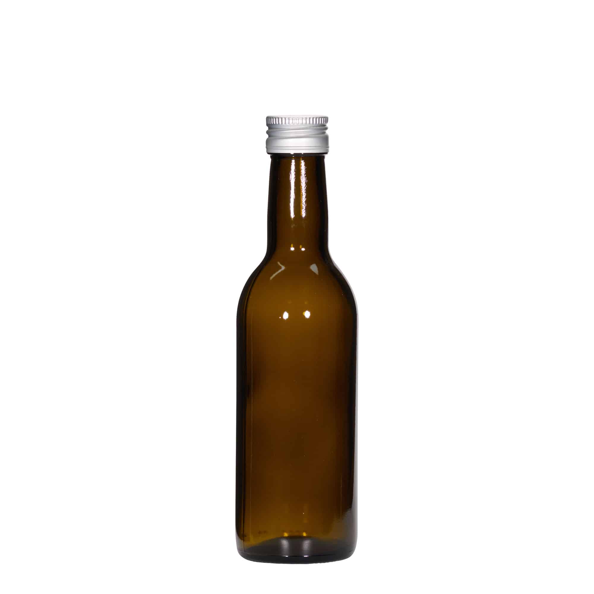 250 ml Glasflasche 'Bordeaux', antikgrün, Mündung: PP 28
