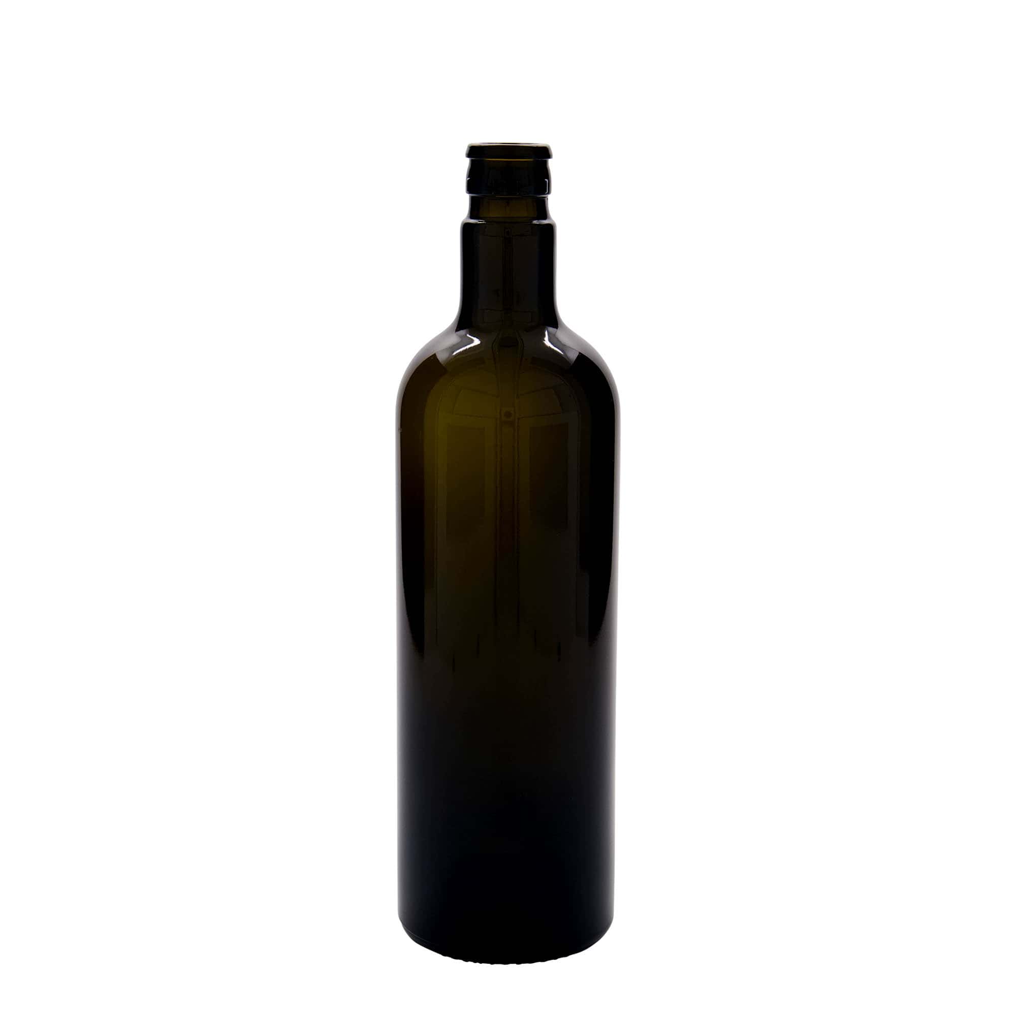 750 ml Essig-/Ölflasche „Willy New“, Glas, antikgrün, Mündung: DOP