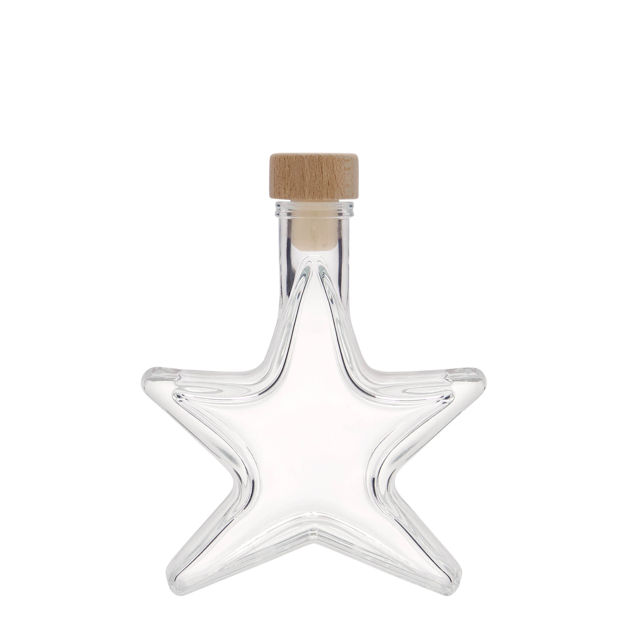 100 ml Glasflasche 'Stern', Mündung: Kork 100 ml Glasflasche 'Stern', Mündung: Kork