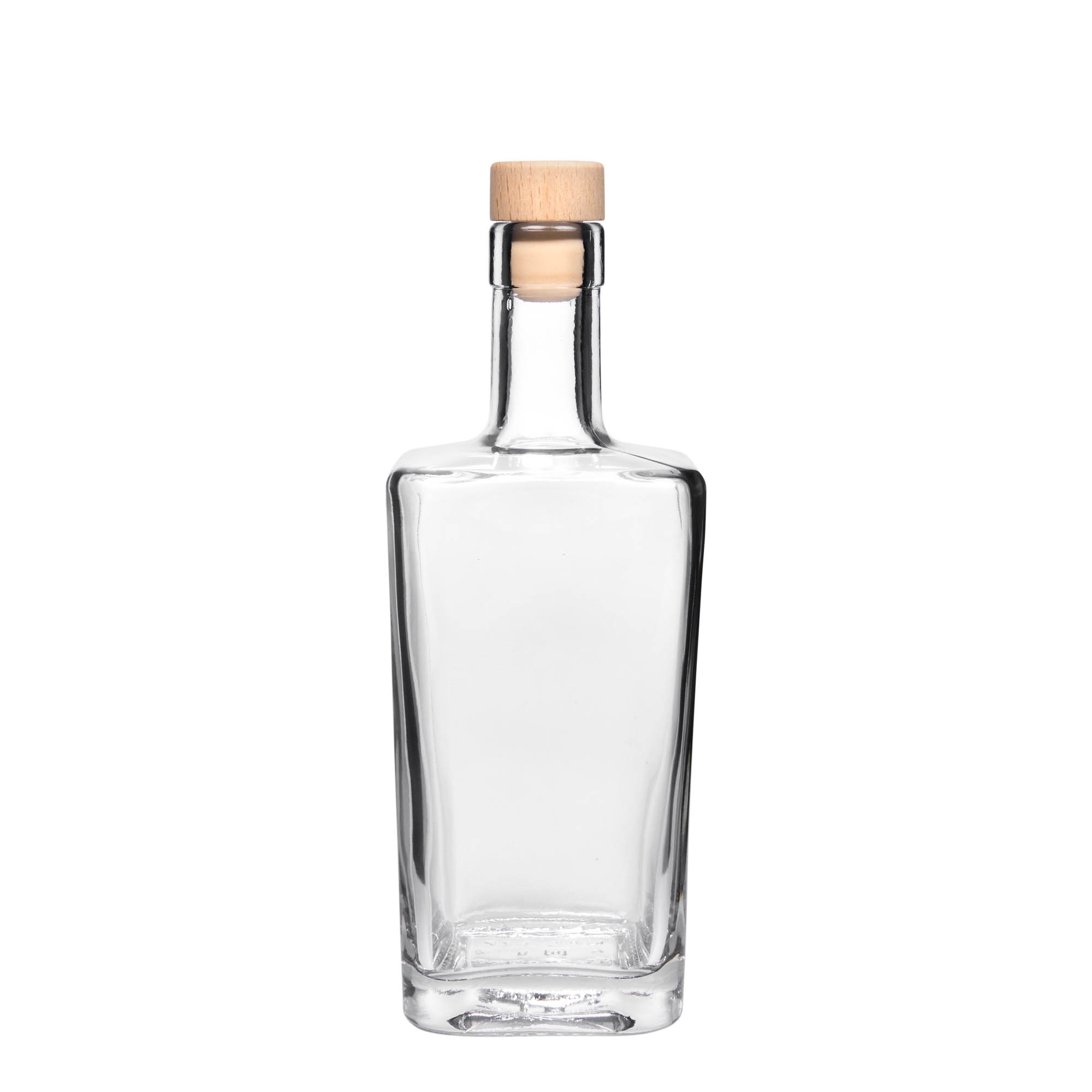 500 ml Glasflasche 'Noel', quadratisch, Mündung: Kork 500 ml Glasflasche 'Noel', quadratisch, Mündung: Kork