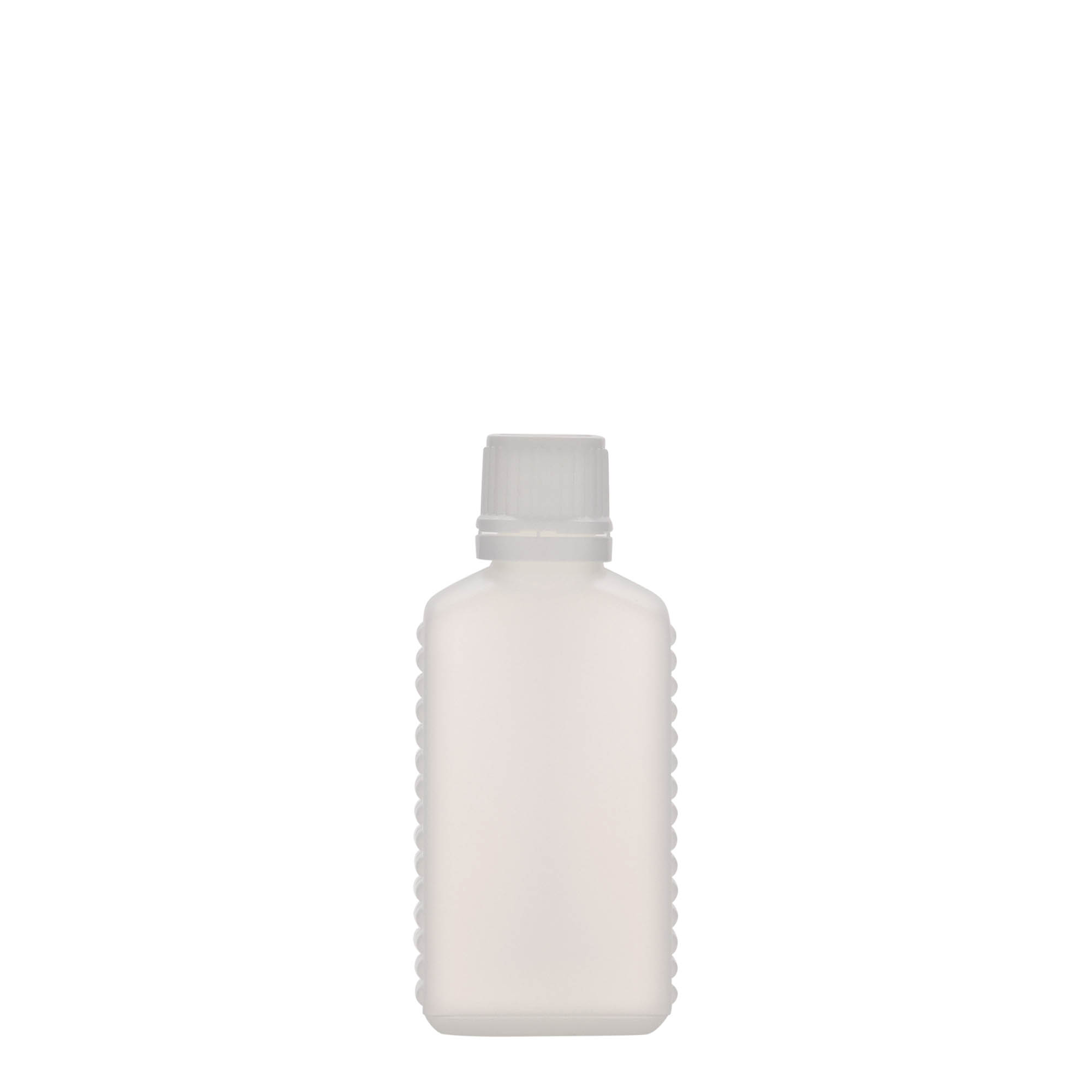 50 ml Kanisterflasche Enghals, rechteckig, HDPE-Kunststoff, natur, Mündung: DIN 18 50 ml Kanisterflasche Enghals, rechteckig, HDPE-Kunststoff, natur, Mündung: DIN 18
