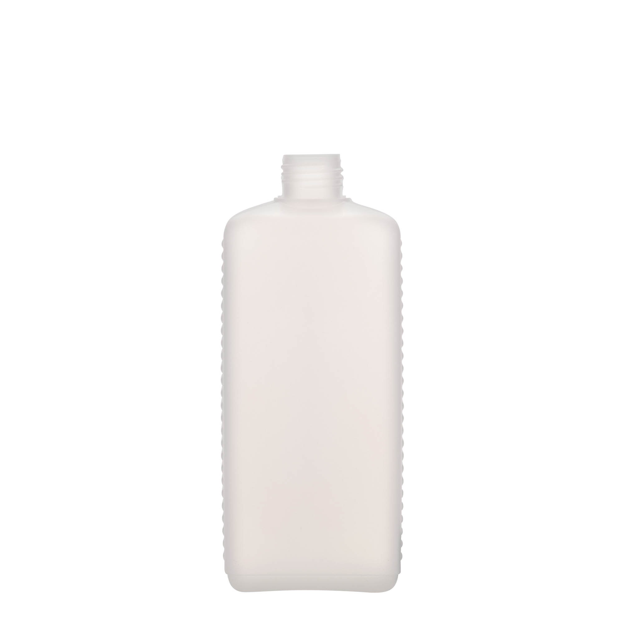 500 ml Kanisterflasche, rechteckig, HDPE-Kunststoff, natur, Mündung: DIN 25 EPE