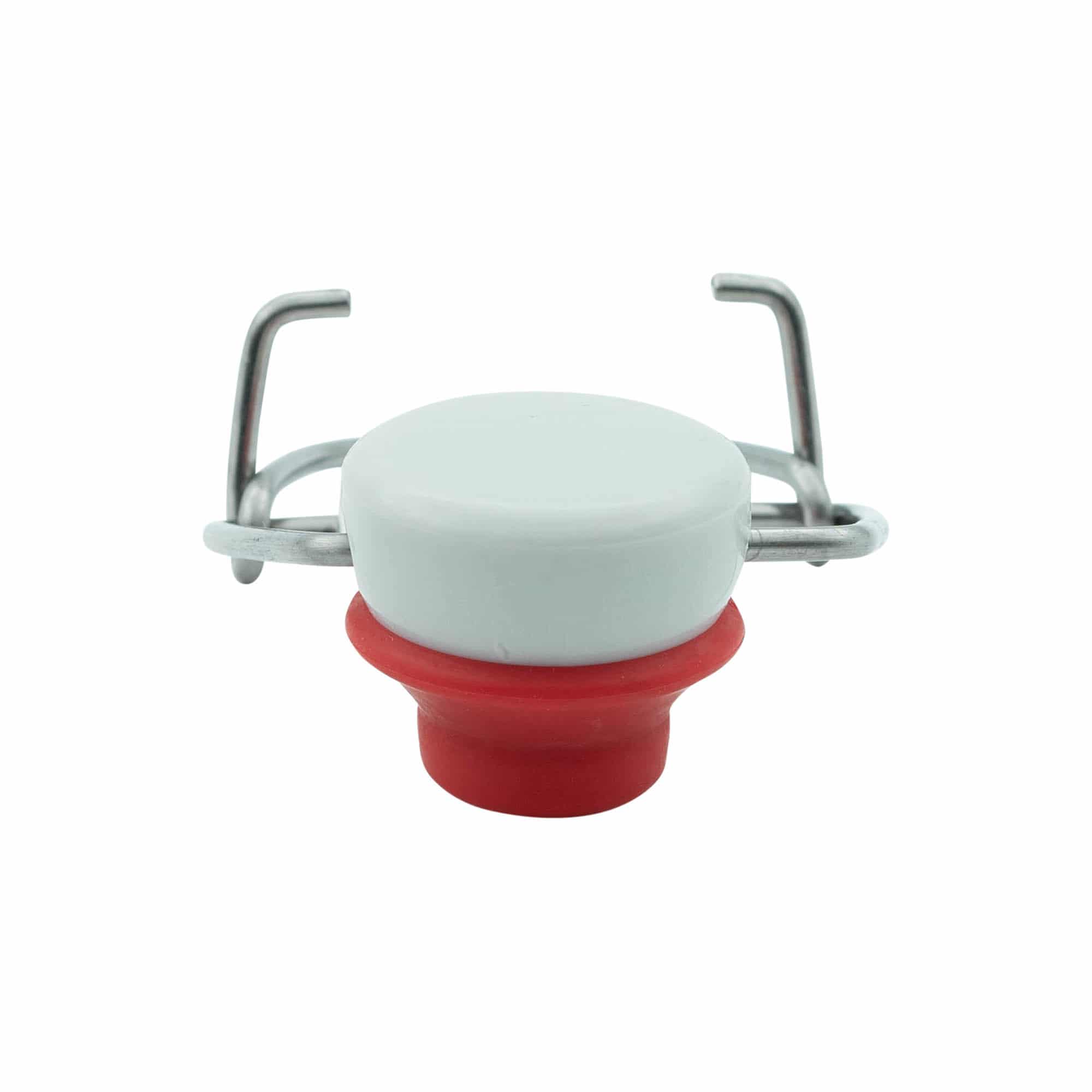 Bügelverschluss Sondergröße, Kunststoff, rot-weiß Bügelverschluss Sondergröße, Kunststoff, rot-weiß