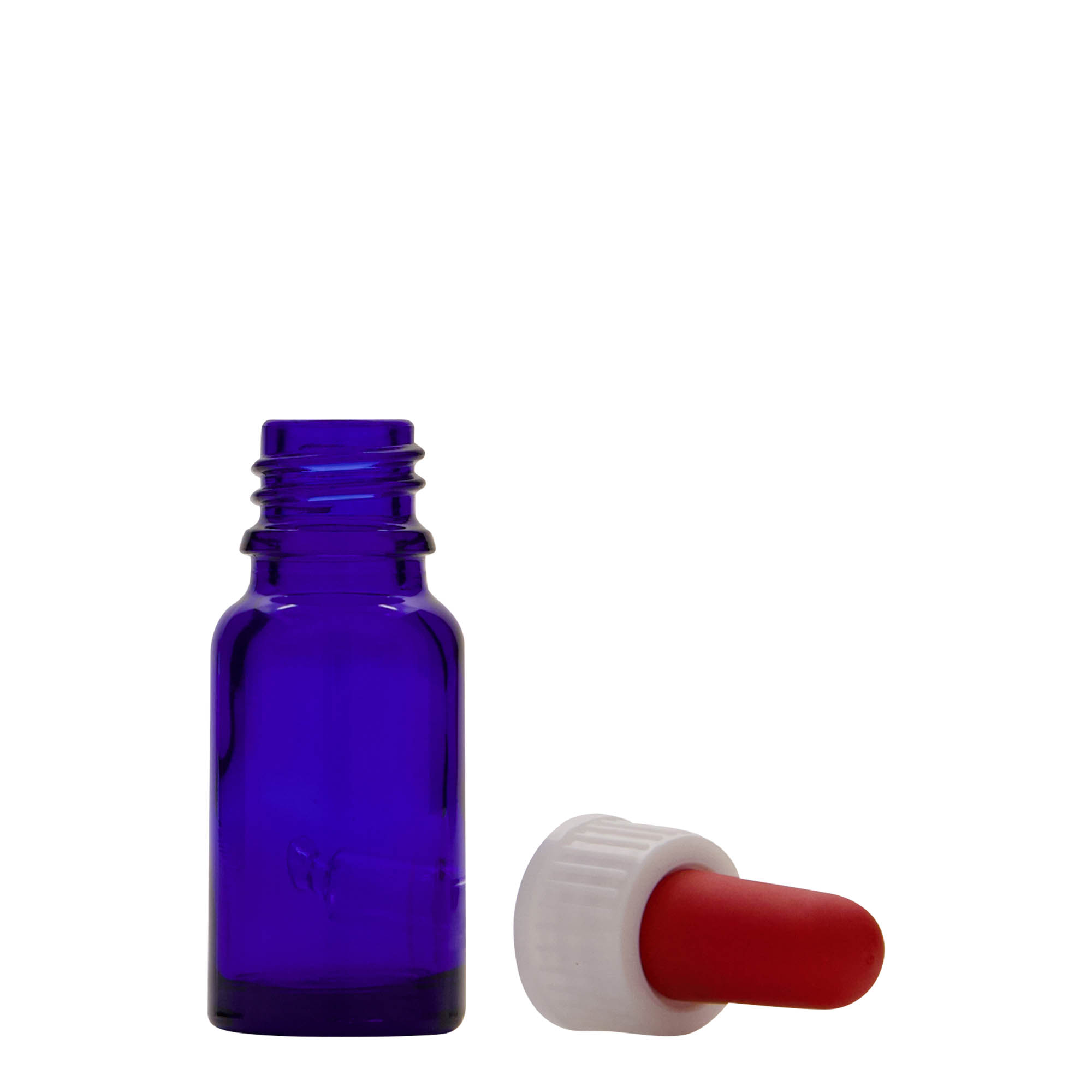 10 ml Pipettenflasche Medizin, Glas, royalblau-rot, Mündung: DIN 18 10 ml Pipettenflasche Medizin, Glas, royalblau-rot, Mündung: DIN 18