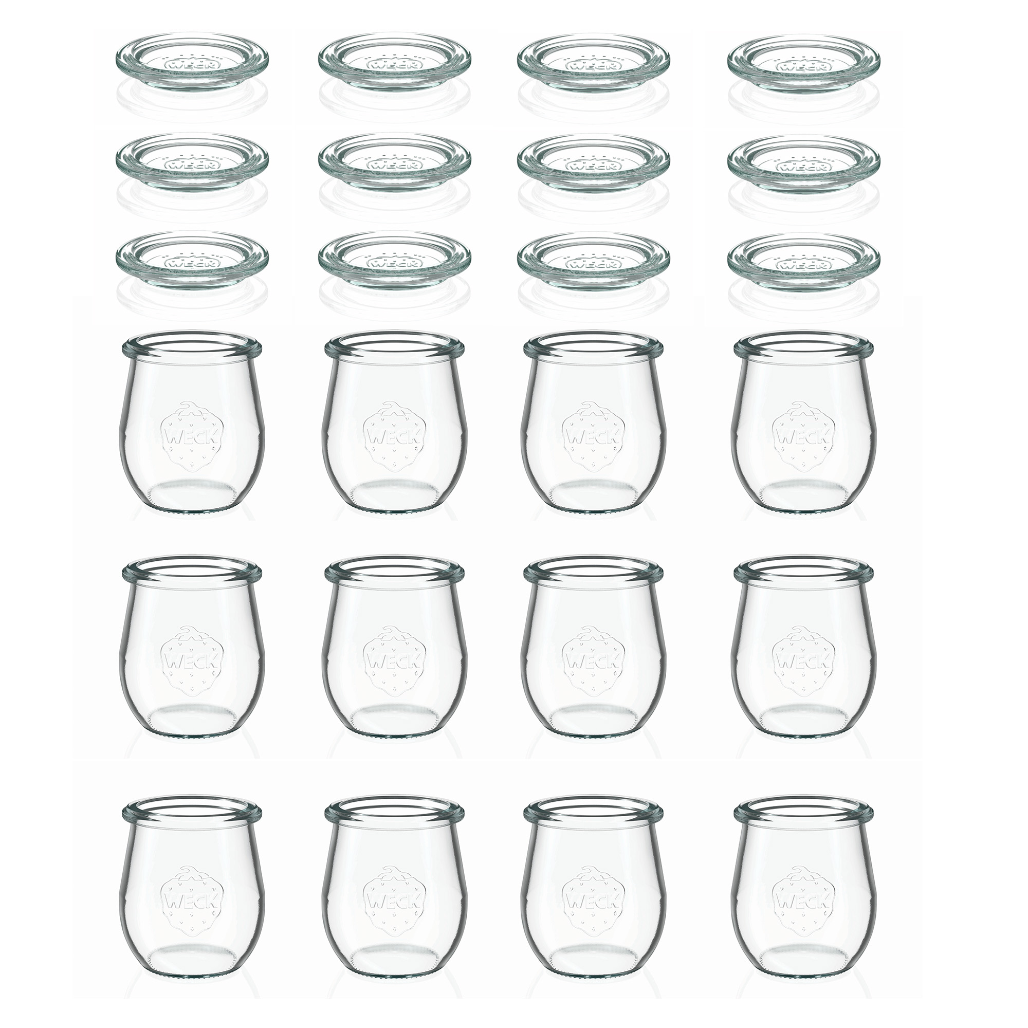 12x 220 ml WECK-Tulpenglas mit Glasdeckel RR 60