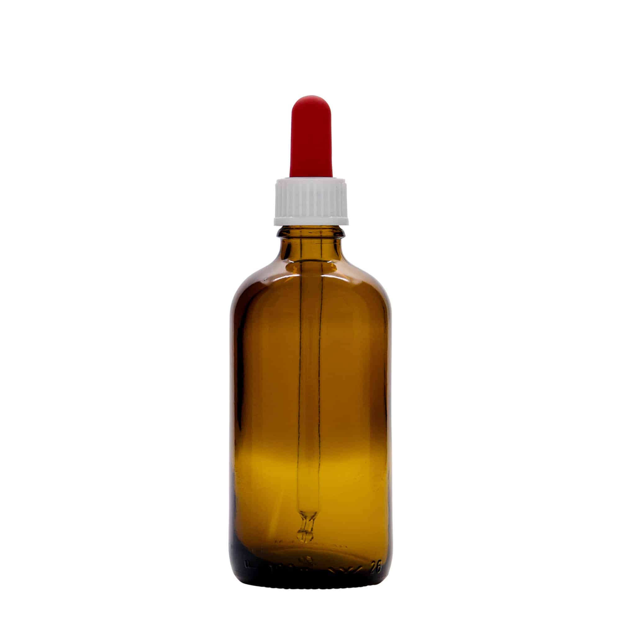 100 ml Pipettenflasche Medizin, Glas, braun-rot, Mündung: DIN 18 100 ml Pipettenflasche Medizin, Glas, braun-rot, Mündung: DIN 18