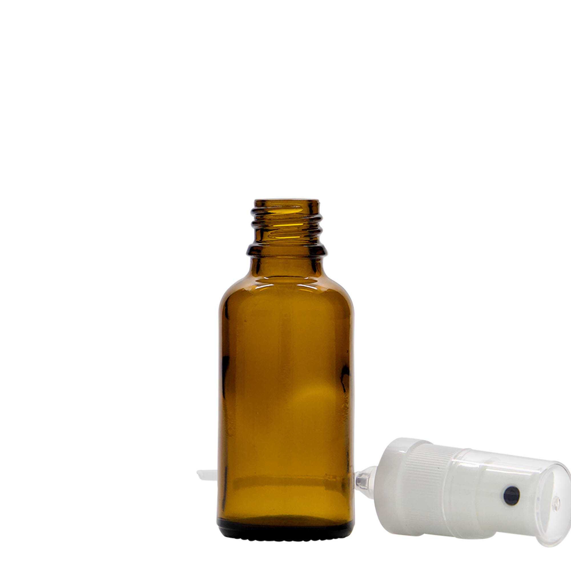 30 ml Sprühflasche Medizin, Glas, braun, Mündung: DIN 18 30 ml Sprühflasche Medizin, Glas, braun, Mündung: DIN 18