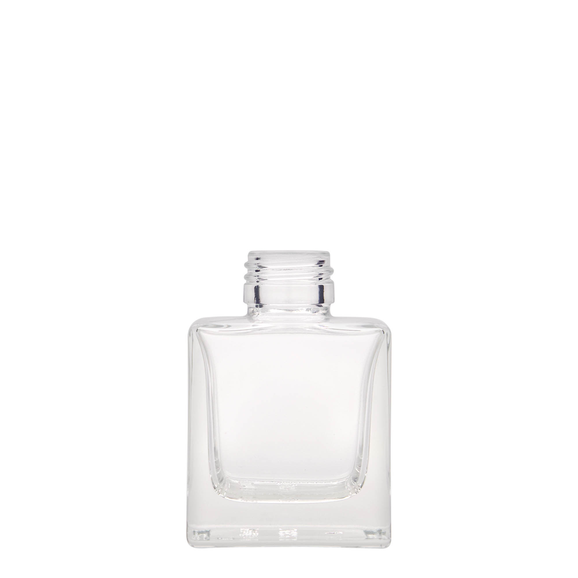 100 ml Glasflasche 'Cube', quadratisch, Mündung: PP 28 100 ml Glasflasche 'Cube', quadratisch, Mündung: PP 28