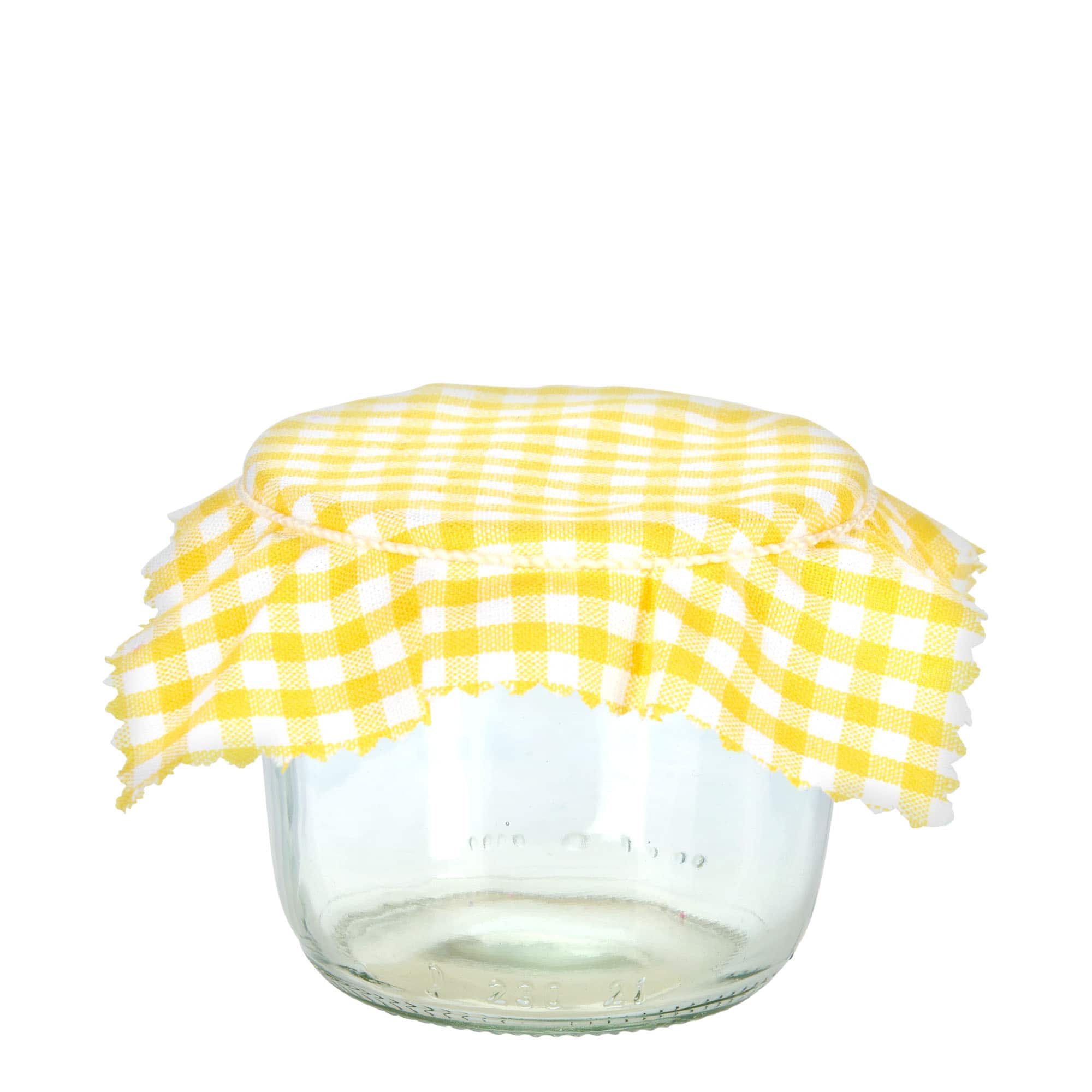 Stoffdeckchen kariert 12x12, quadratisch, Textil, gelb, Mündung: TO38-TO53 Stoffdeckchen kariert 12x12, quadratisch, Textil, gelb, Mündung: TO38-TO53