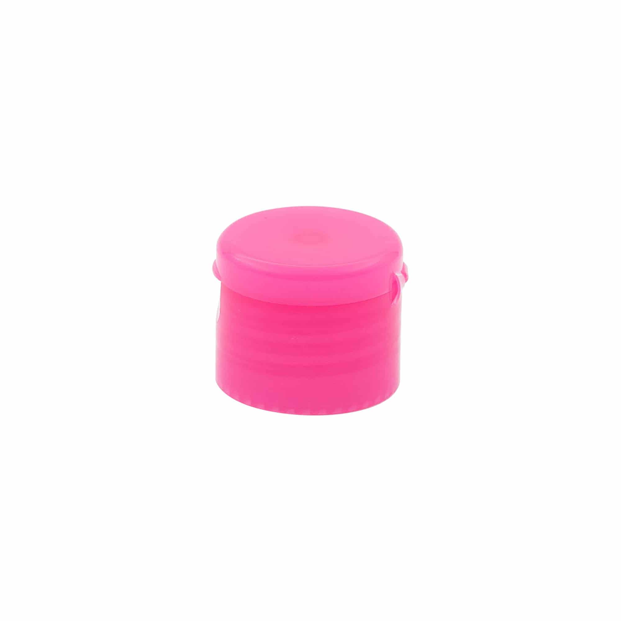 Schraubverschluss Klappscharnier, PP-Kunststoff, pink, für Mündung: 24/410