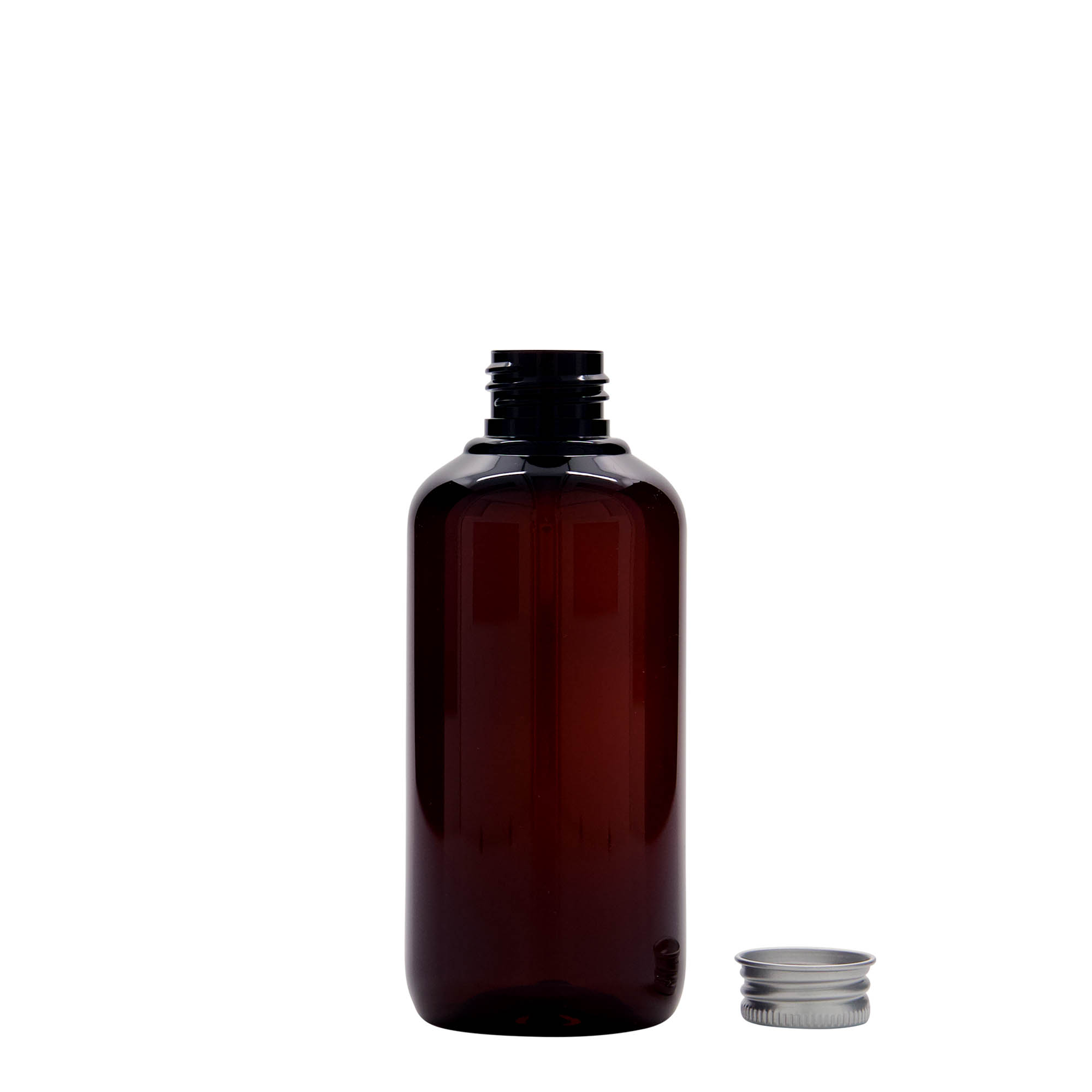 200 ml Recycling-Kunststoffflasche „Victor's Best“, PCR, braun, Mündung:  24/410