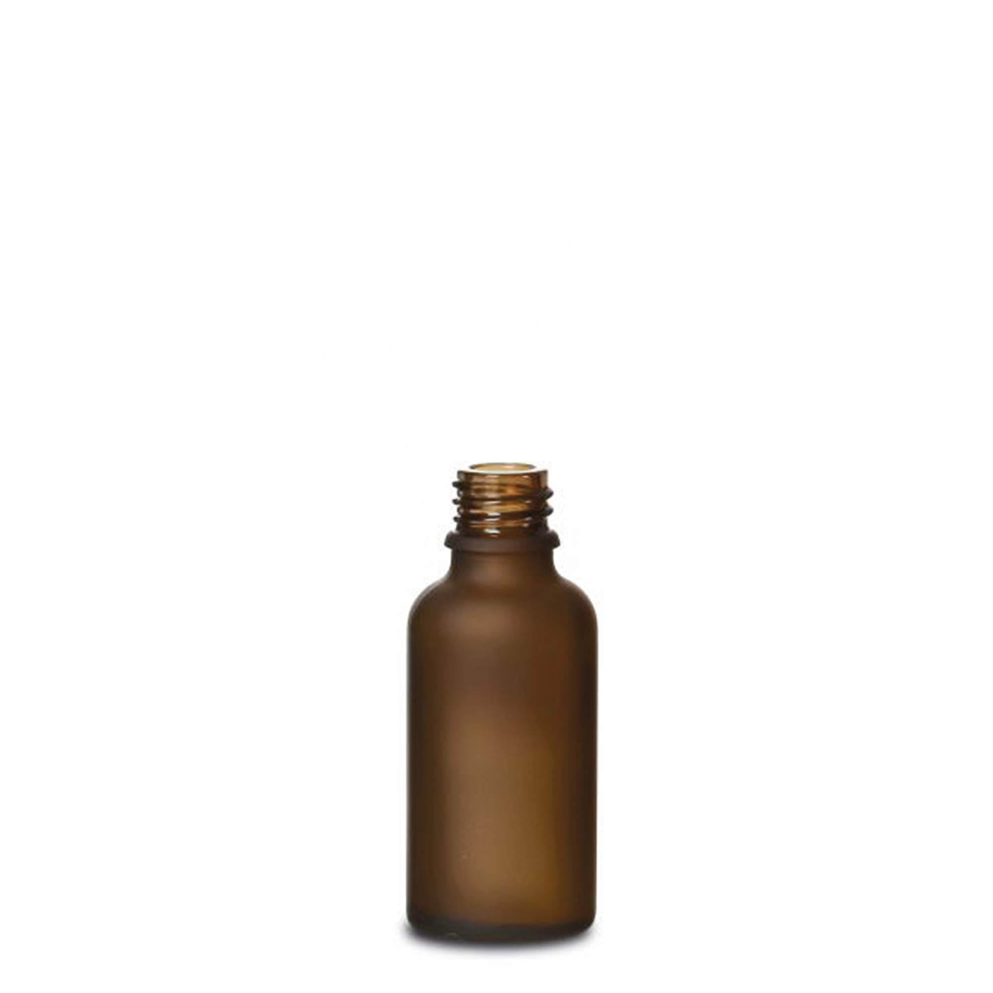 30 ml Medizinflasche, Glas, braun gefrostet, Mündung: DIN 18