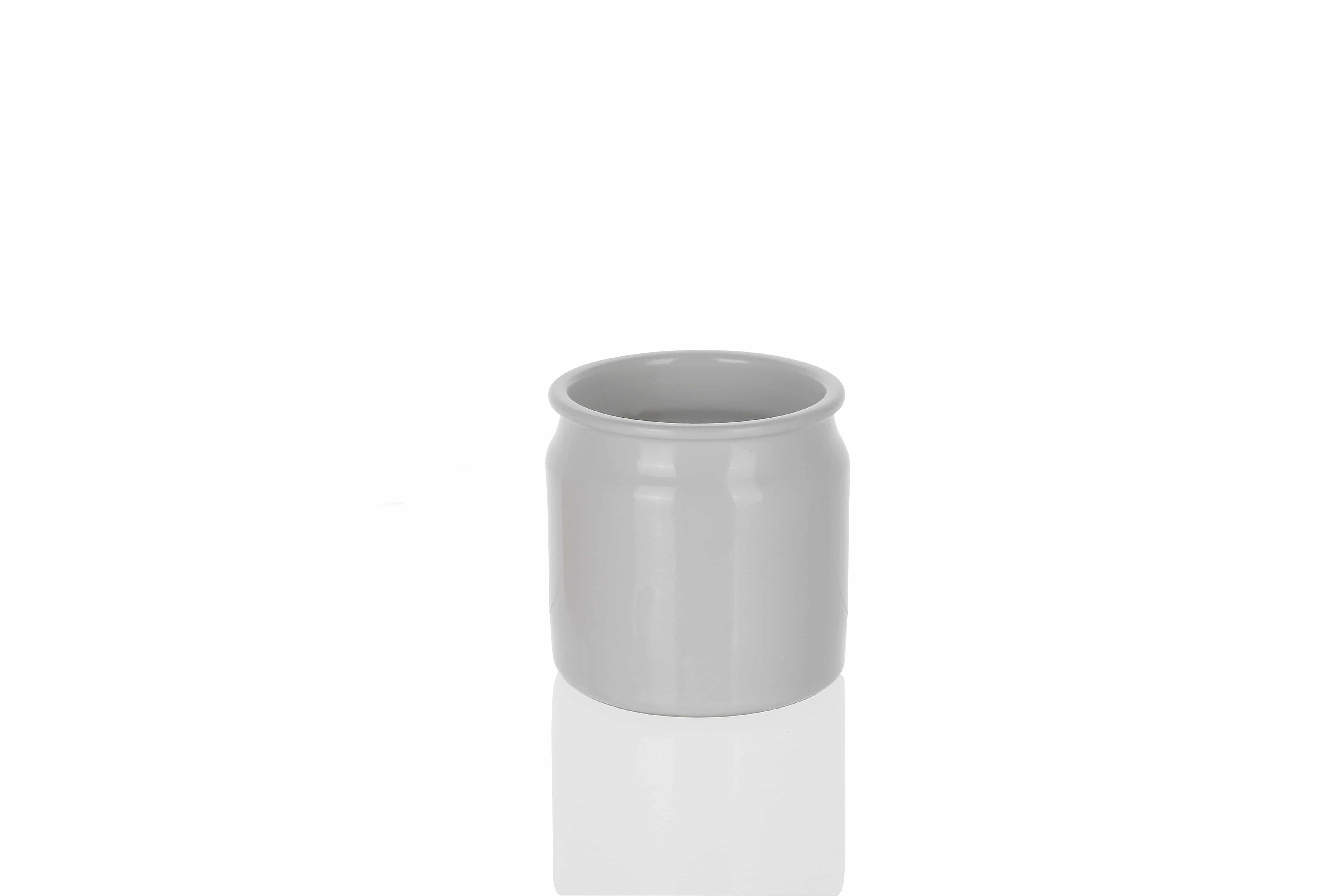 160 ml Steinzeugtopf, Keramik, weiß, Mündung: Kork